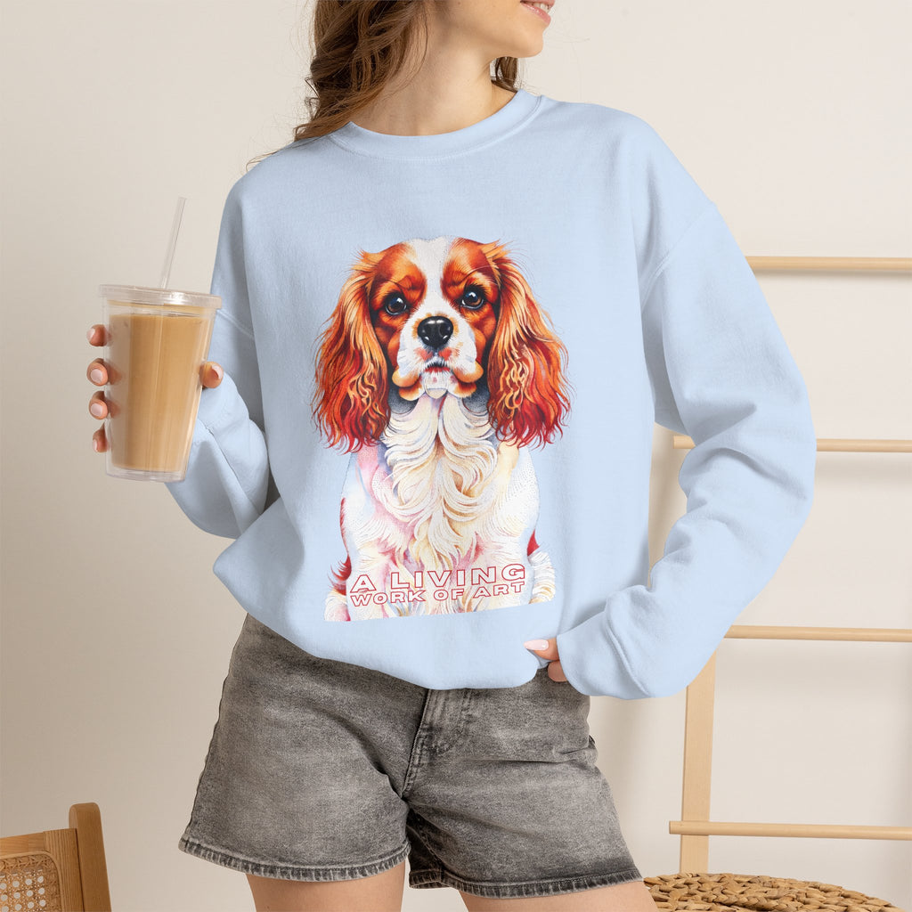Cavalier King Charles Spaniel Sweatshirt | Living Work of Art Collection | Pointillism Style