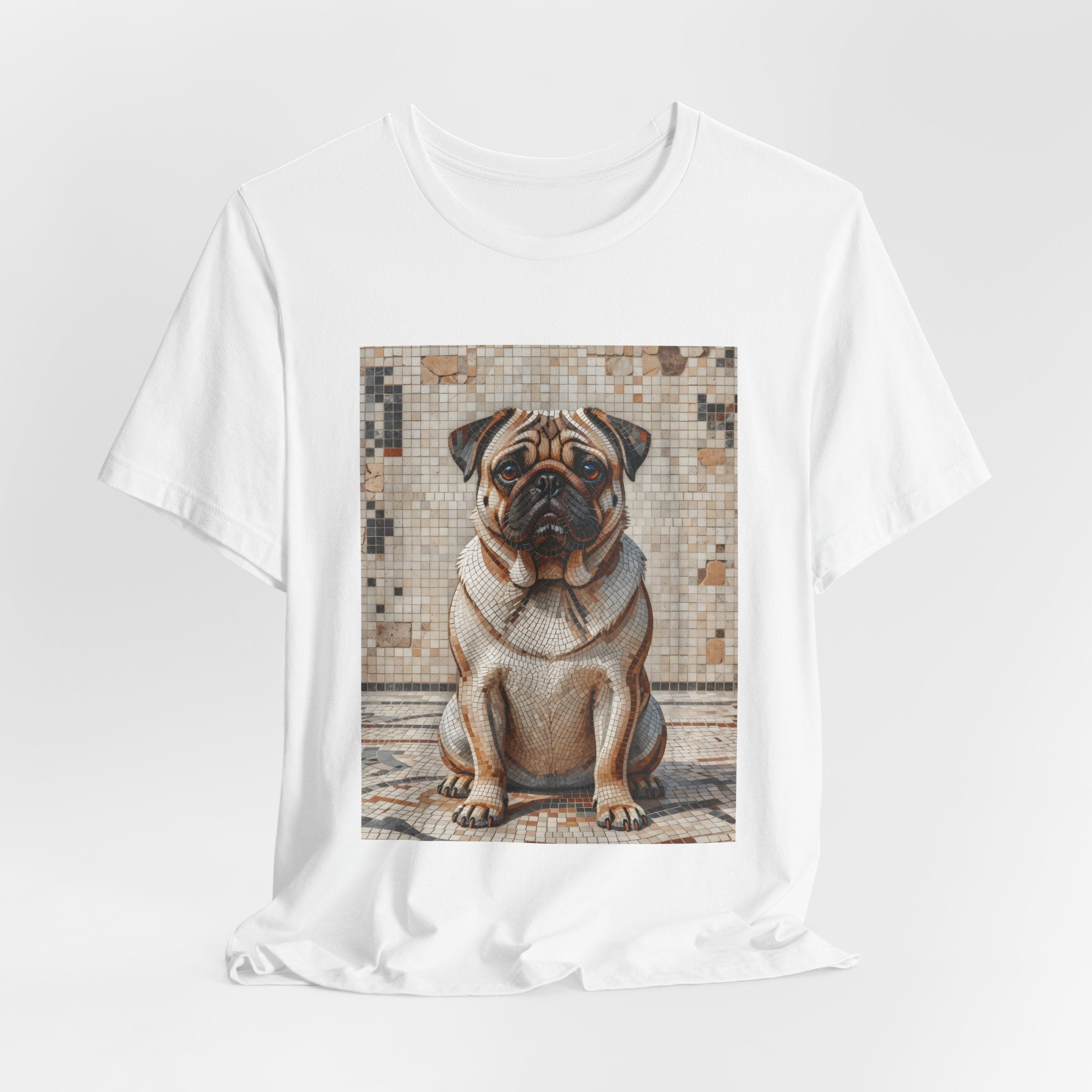 Pug T Shirt | Living Work of Art Collection | Mosaic Style