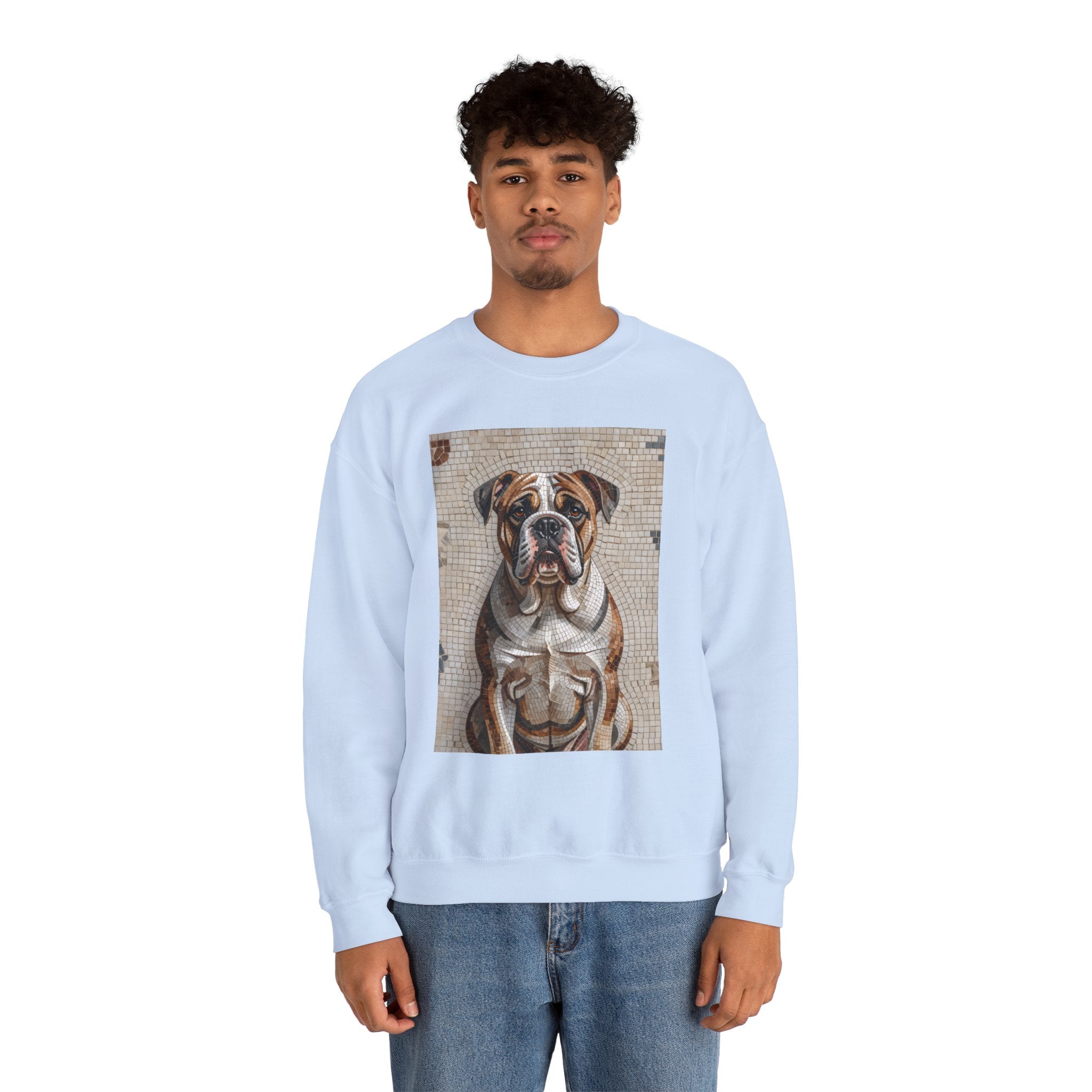 Bulldog Sweatshirt | Living Work of Art Collection | Mosaic Style
