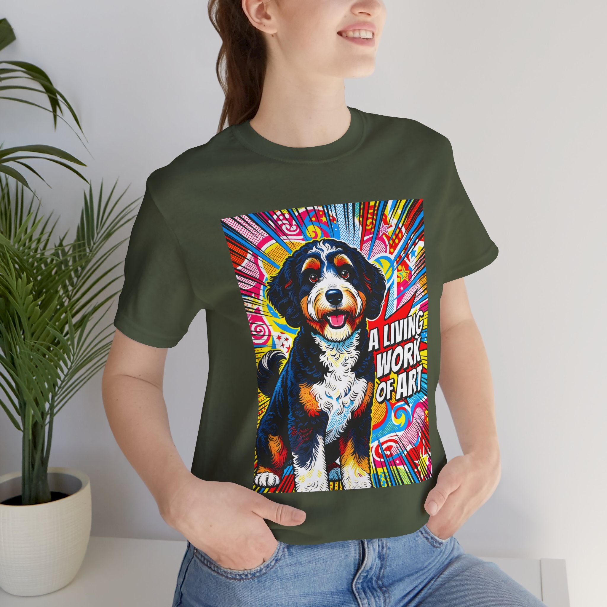 Bernedoodle T Shirt | Living Work of Art Collection | Pop Art