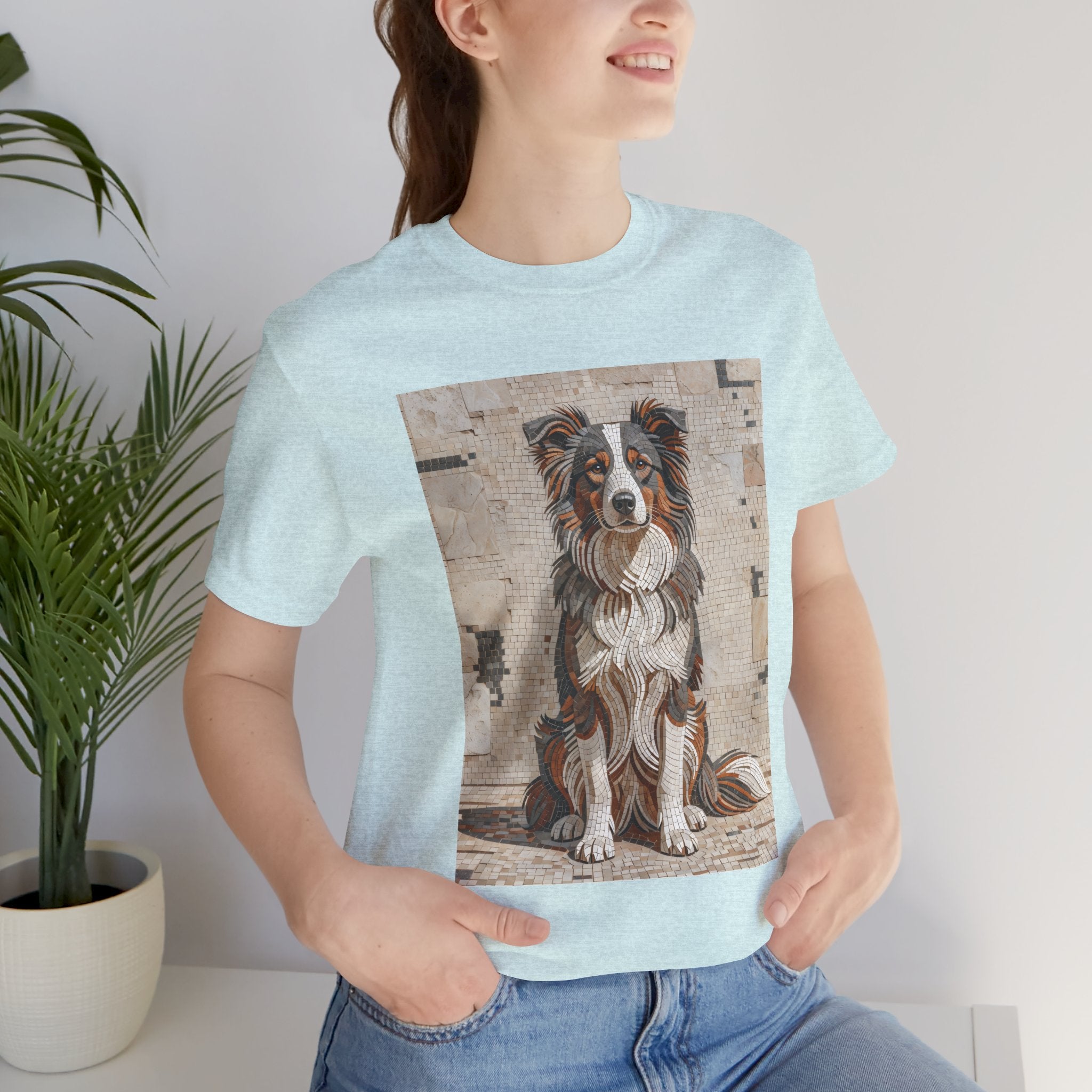 Border Collie T Shirt | Living Work of Art Collection | Mosaic Style