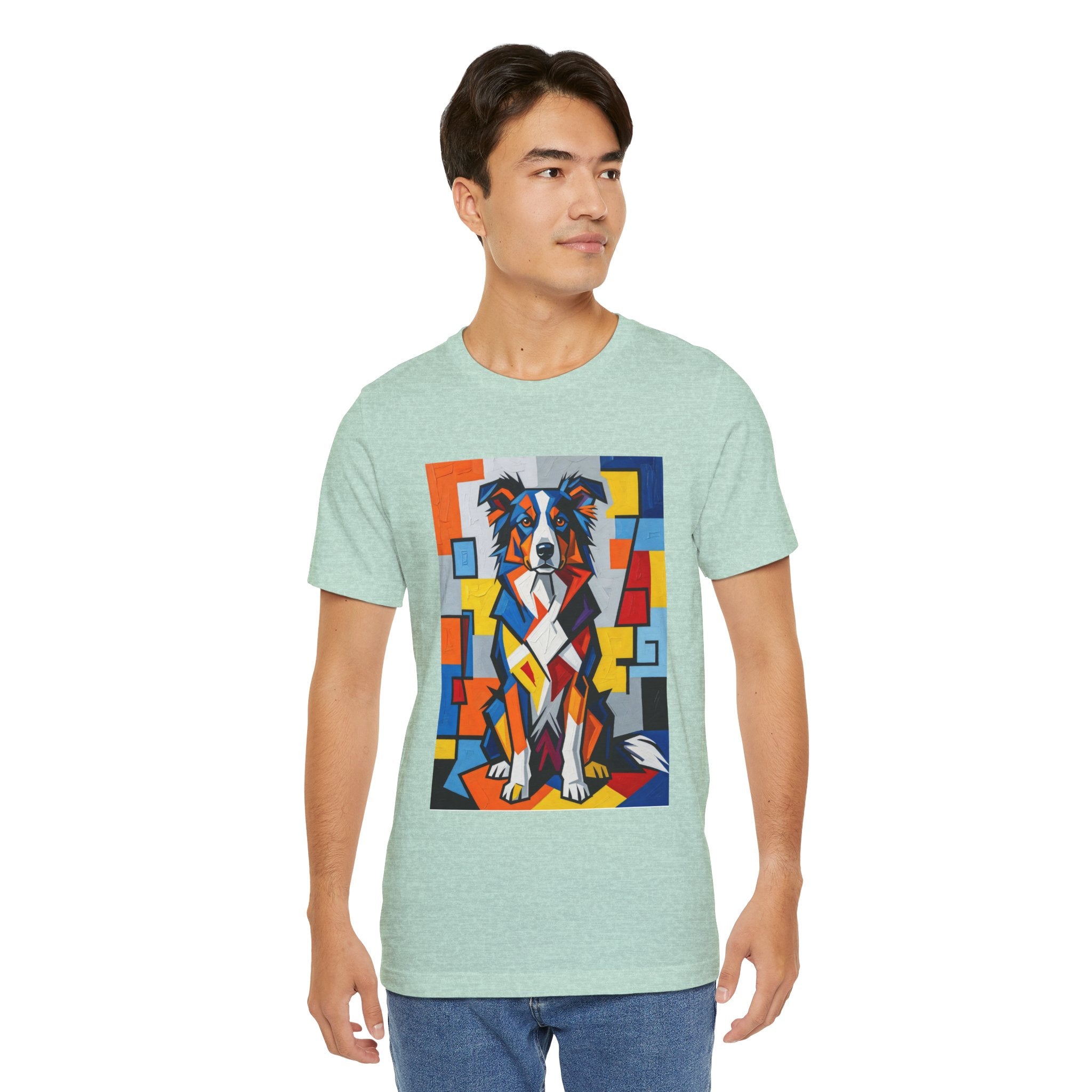 Border Collie T Shirt | Living Work of Art Collection | Cubist Style