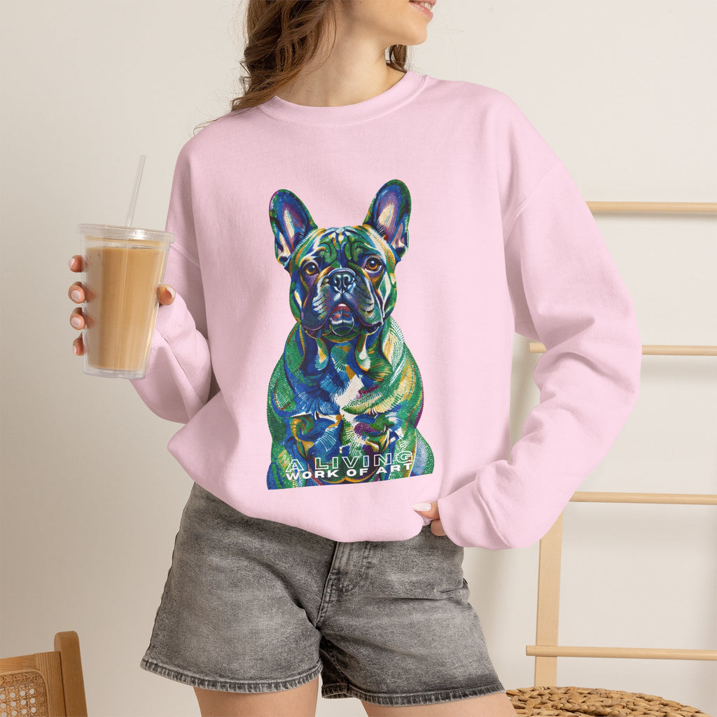 French Bulldog Sweatshirt | Living Work of Art Collection | Pointillism Style