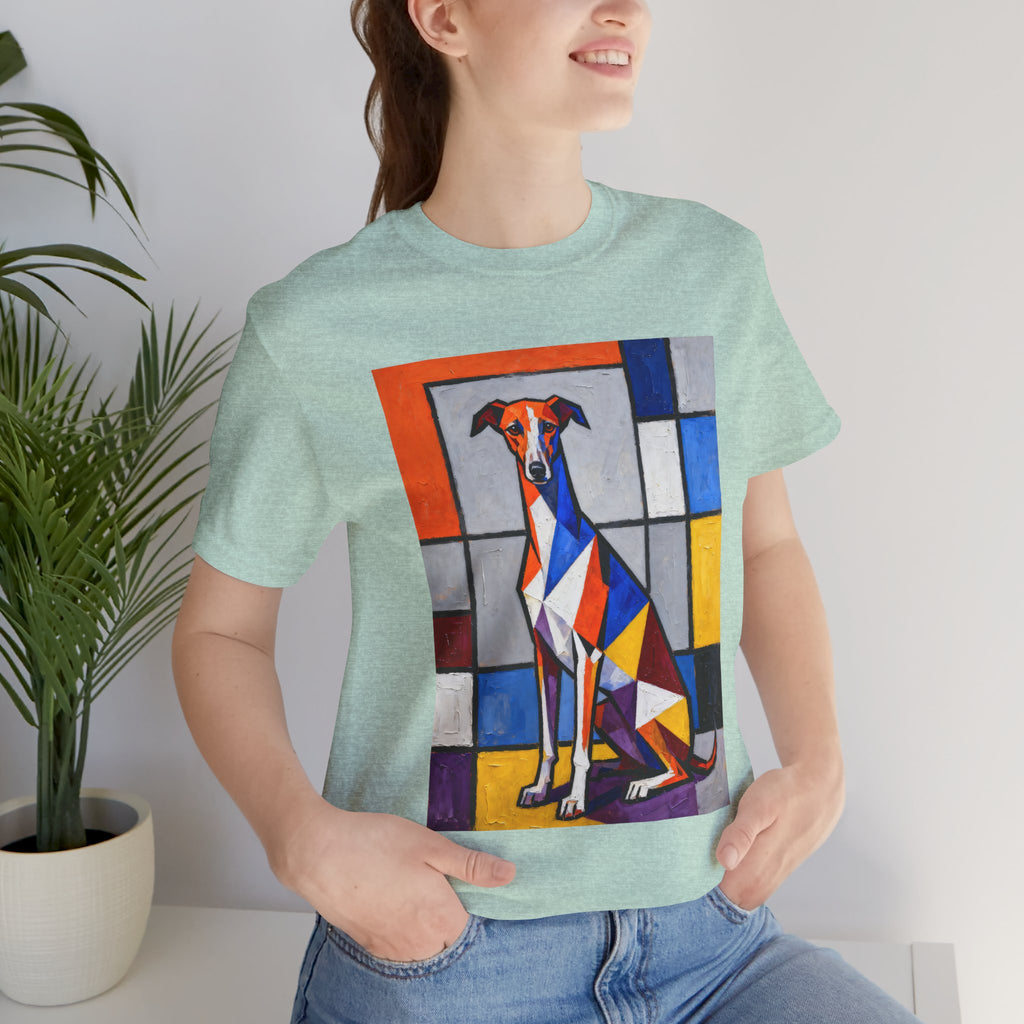Whippet T Shirt | Living Work of Art Collection | Cubist Style