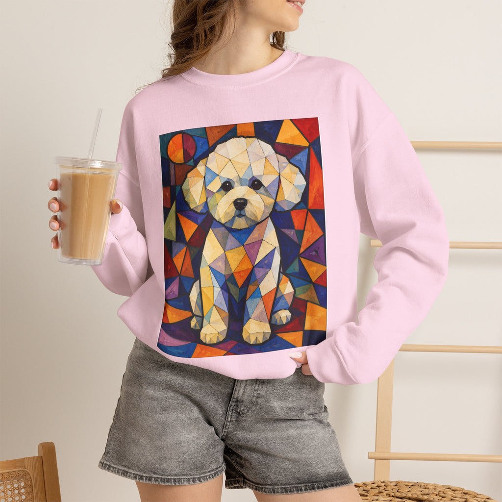 Bichon Frise Sweatshirt | Living Work of Art Collection | Cubist Style