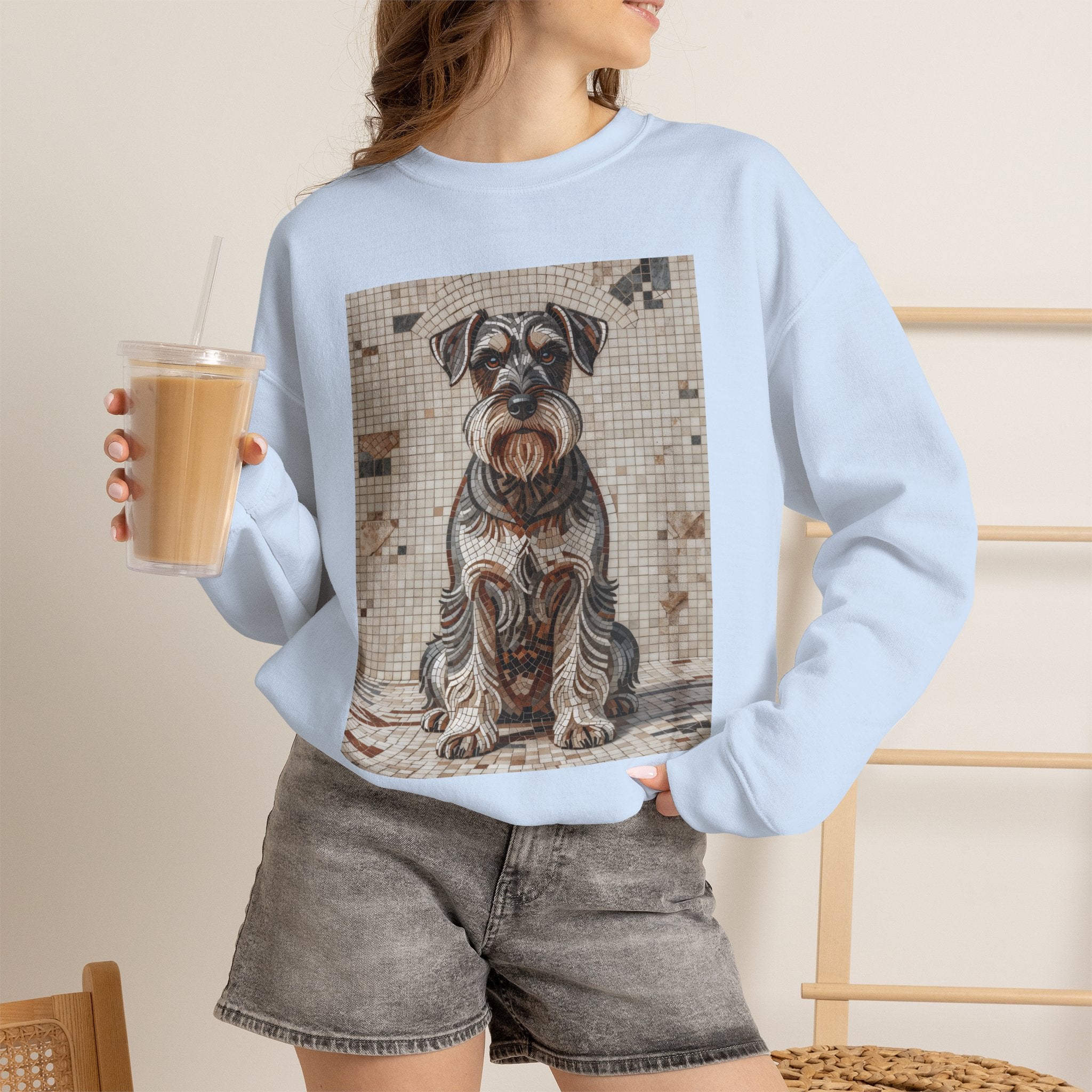 Schnauzer Sweatshirt | Living Work of Art Collection | Mosaic Style