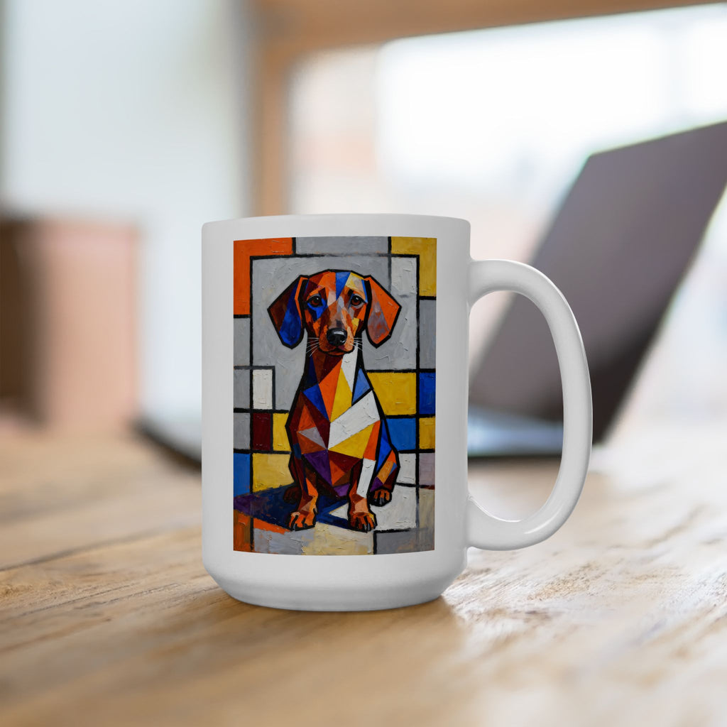 Dachshund Mug | Living Work of Art Collection | Cubist Style