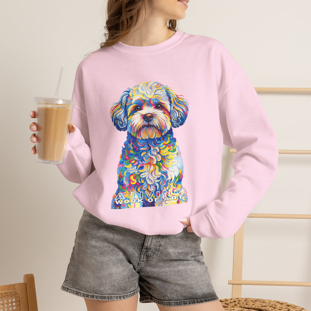 Shih-Poo Sweatshirt | Living Work of Art Collection | Pointillism Style