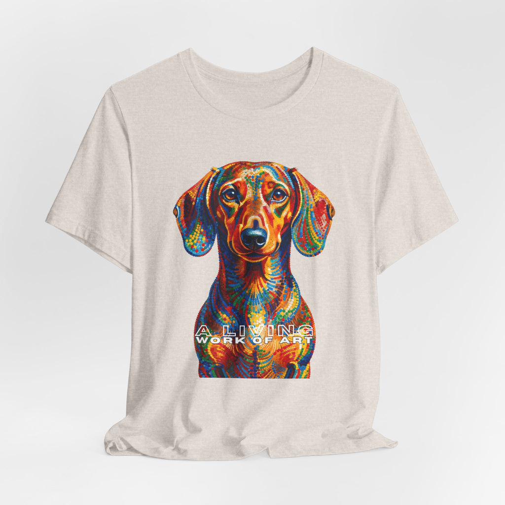 Dachshund T Shirt | Living Work of Art Collection | Pointillism Style