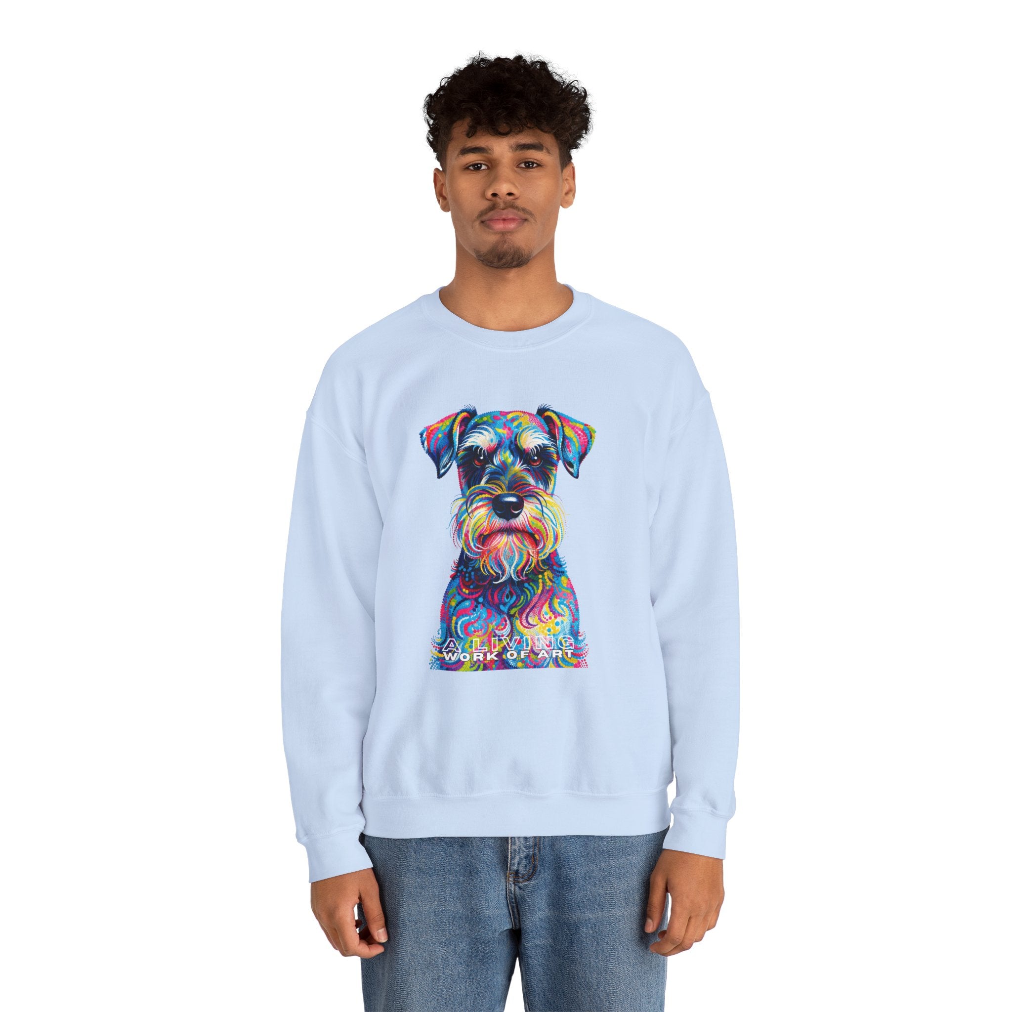 Schnauzer Sweatshirt | Living Work of Art Collection | Pointillism Style