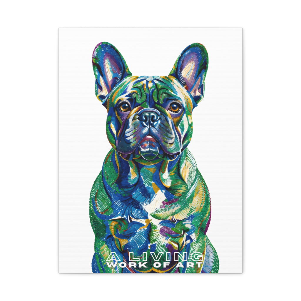French Bulldog Canvas Wall Art | Living Work of Art Collection | Pointillism Style Print