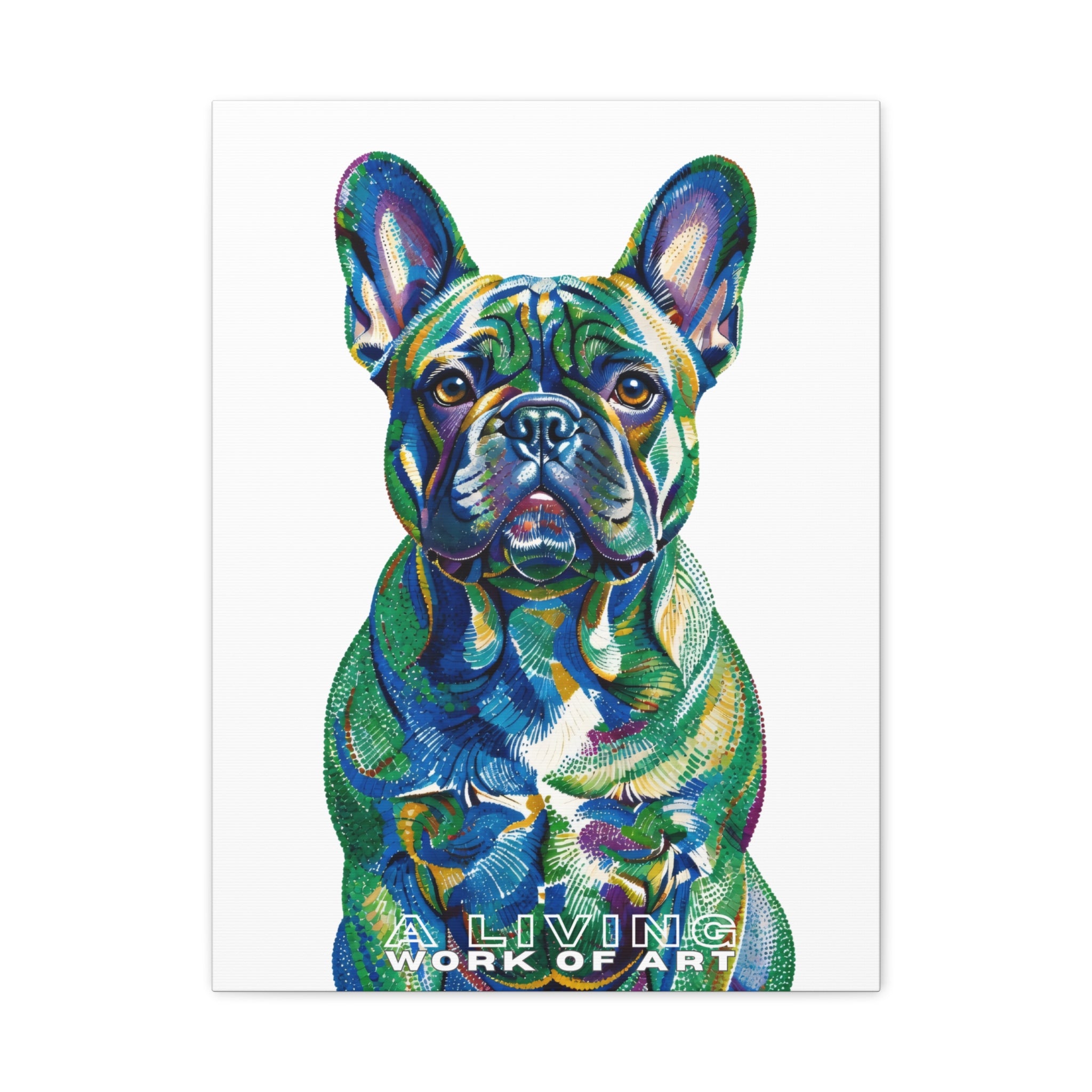 French Bulldog Canvas Wall Art | Living Work of Art Collection | Pointillism Style Print