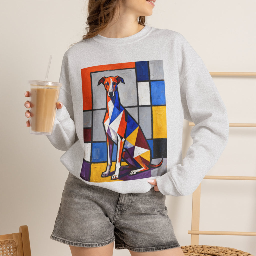 Whippet Sweatshirt | Living Work of Art Collection | Cubist Style