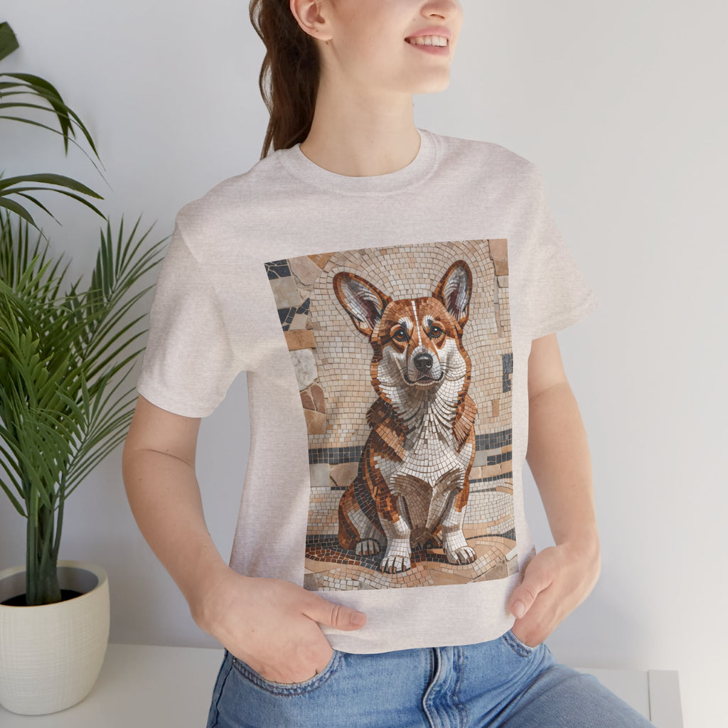 Corgi T Shirt | Living Work of Art Collection | Mosaic Style