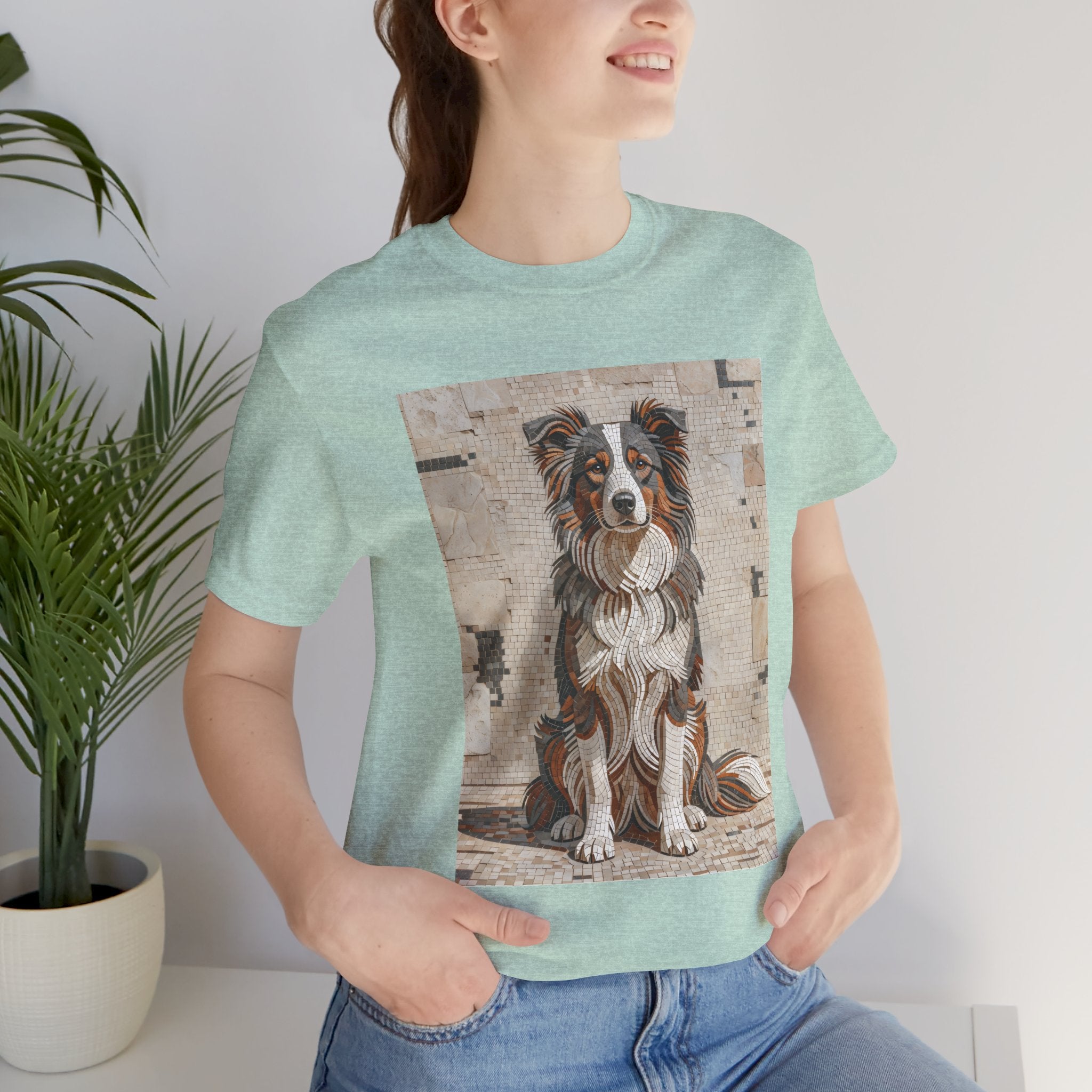 Border Collie T Shirt | Living Work of Art Collection | Mosaic Style