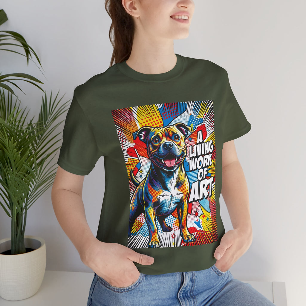 Staffordshire Bull Terrier T Shirt | Living Work of Art Collection | Pop Art
