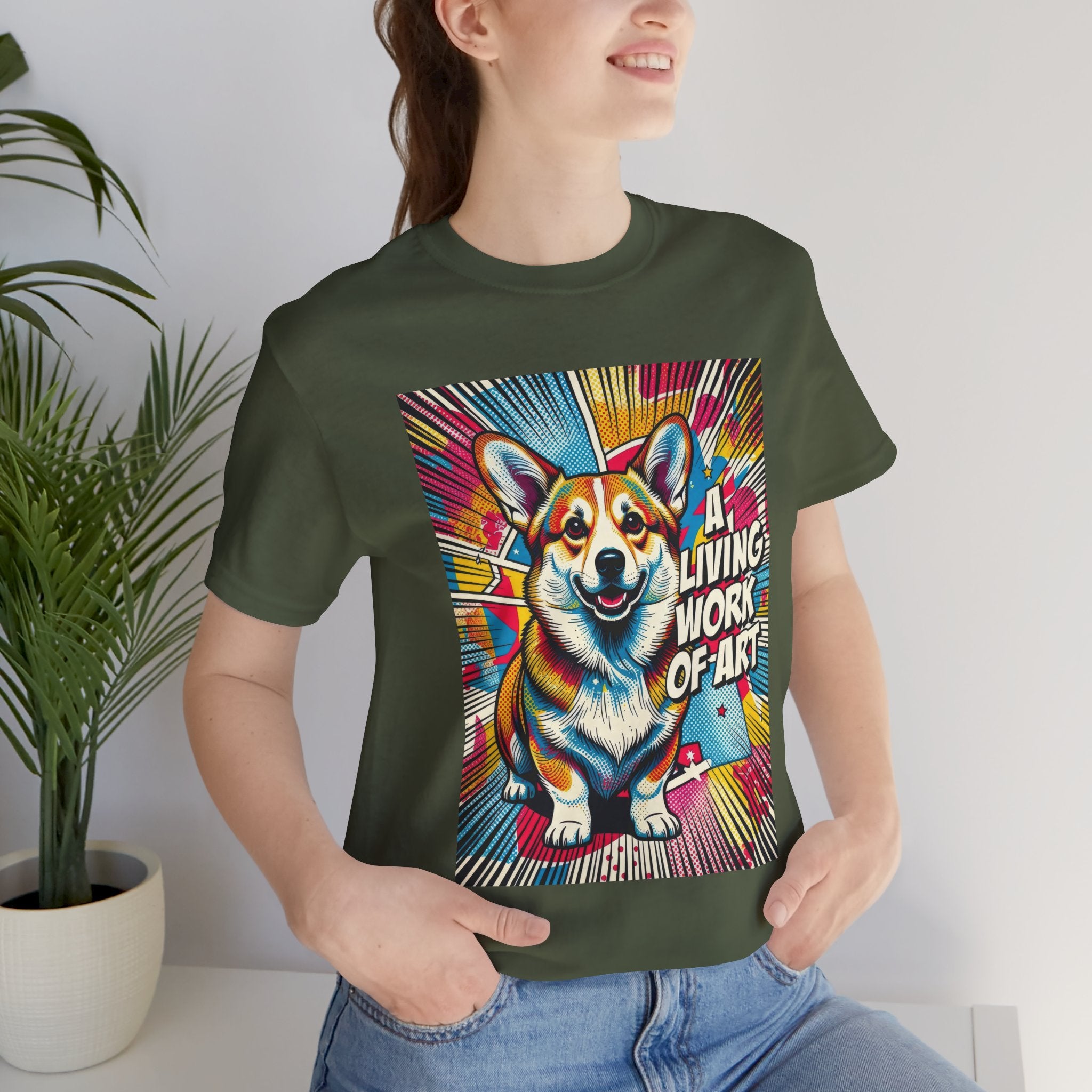 Corgi T Shirt | Living Work of Art Collection | Pop Art