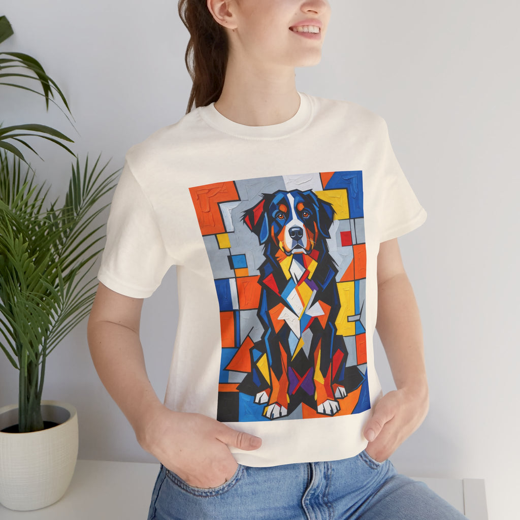 Bernese Mountain Dog T Shirt | Living Work of Art Collection | Cubist Style