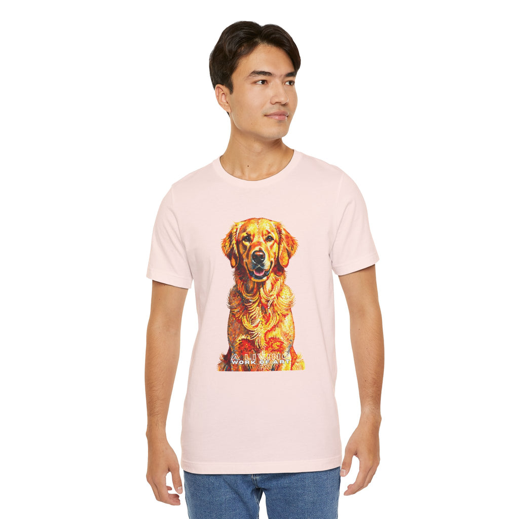 Golden Retriever Pointer T Shirt | Living Work of Art Collection | Pointillism Style
