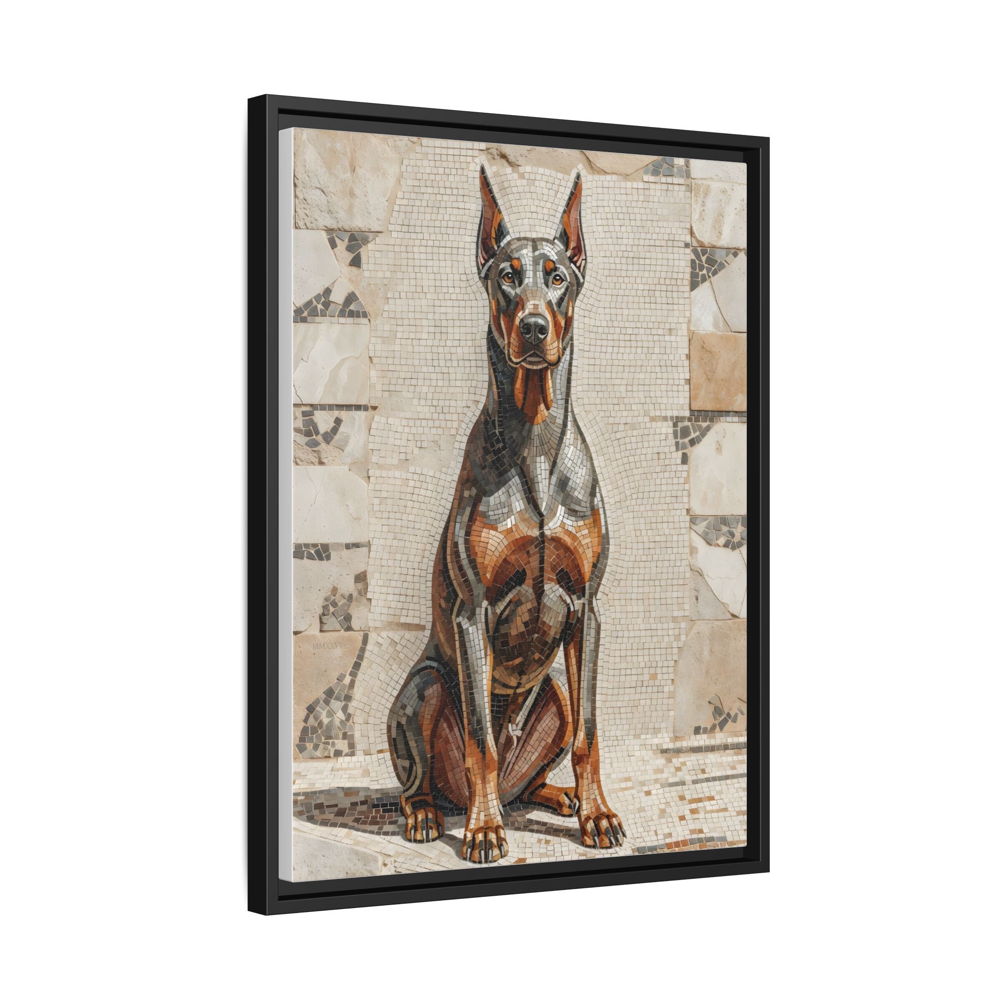 Doberman Pinscher Canvas Wall Art | Living Work of Art Collection | Mosaic Style Print