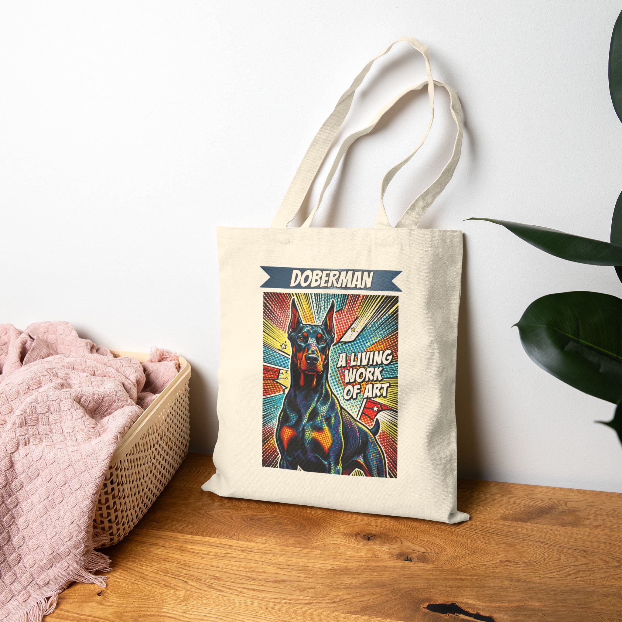 Doberman Pinscher Tote Bag | Living Work of Art Collection | Pop Art