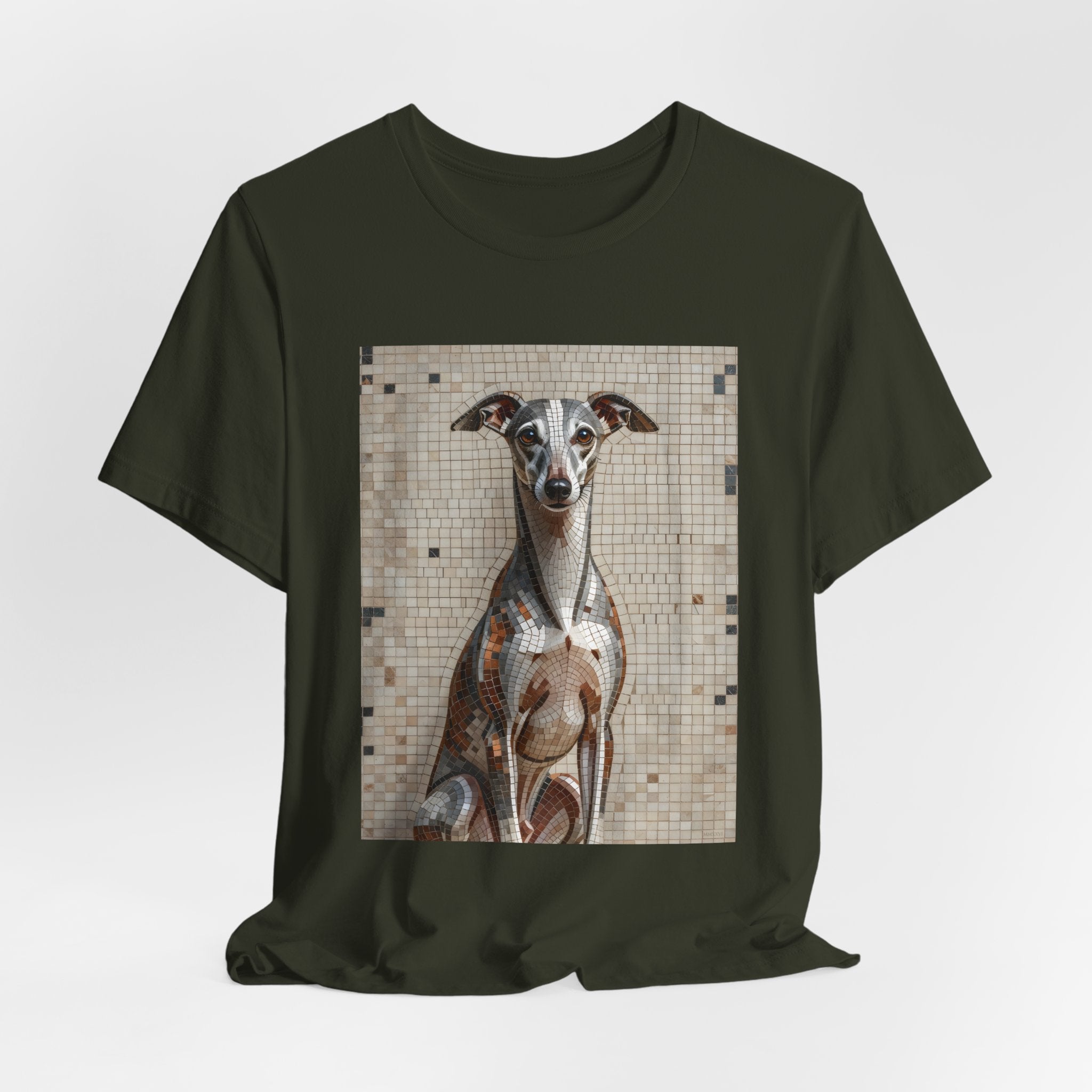 Whippet T Shirt | Living Work of Art Collection | Mosaic Style