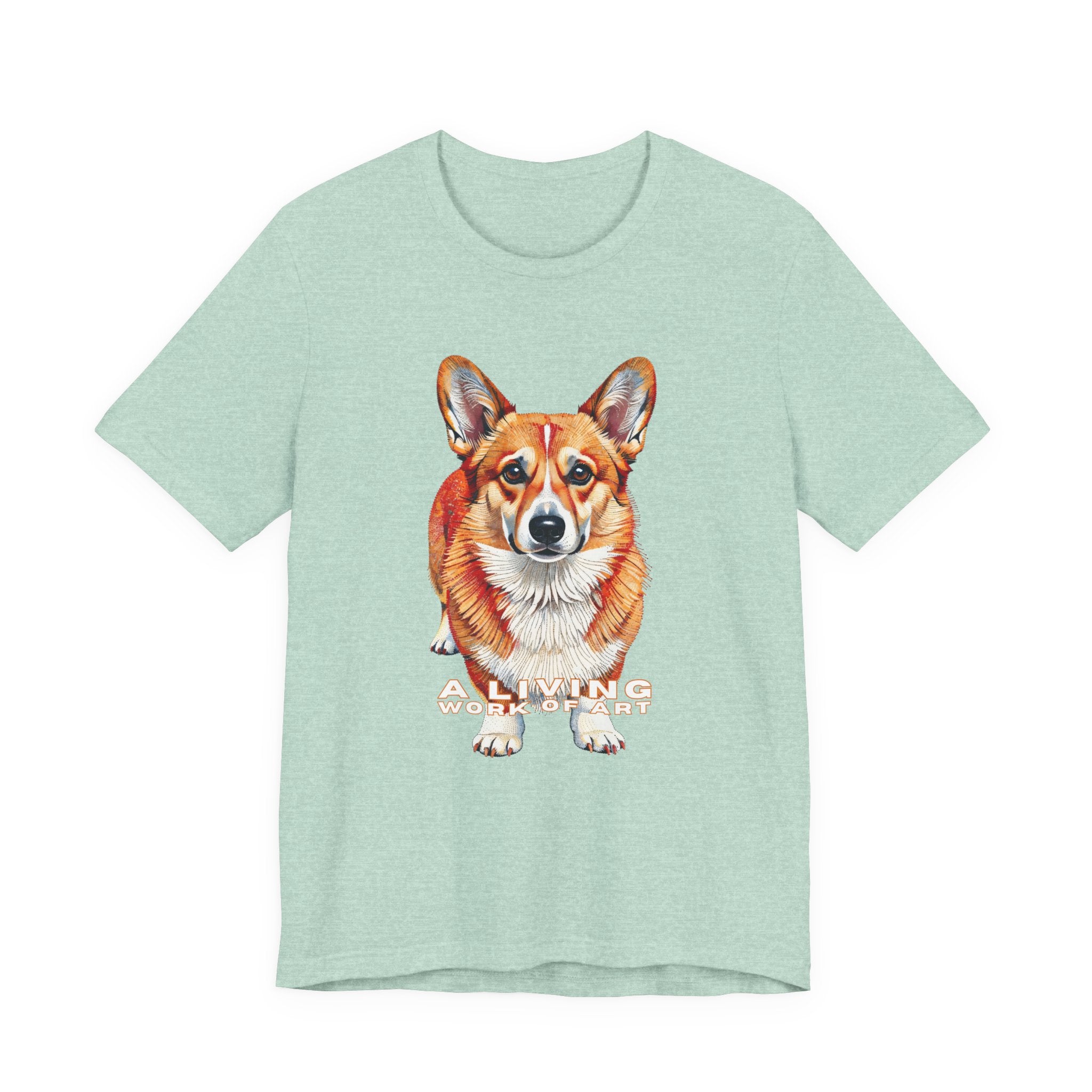 Corgi T Shirt | Living Work of Art Collection | Pointillism Style