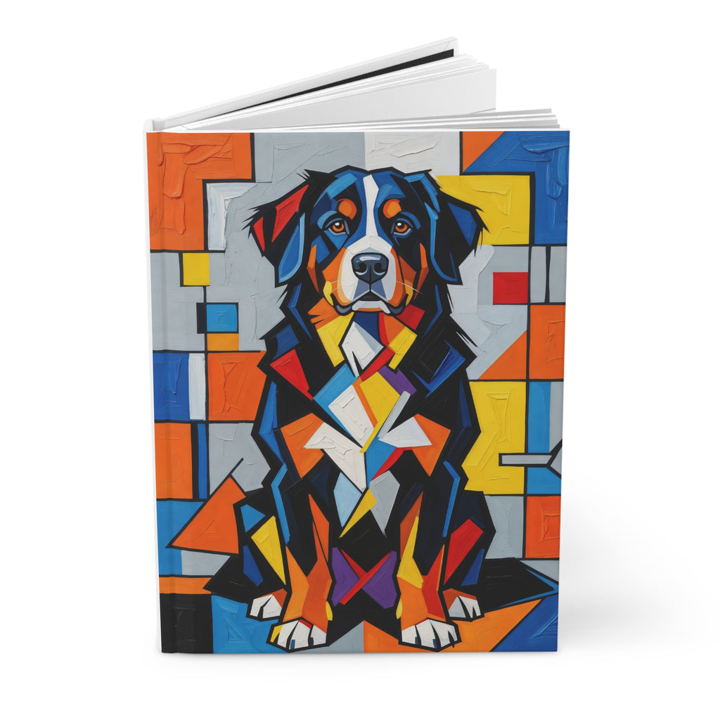 Bernese Mountain Dog Notebook | Living Work of Art Collection | Cubist Style