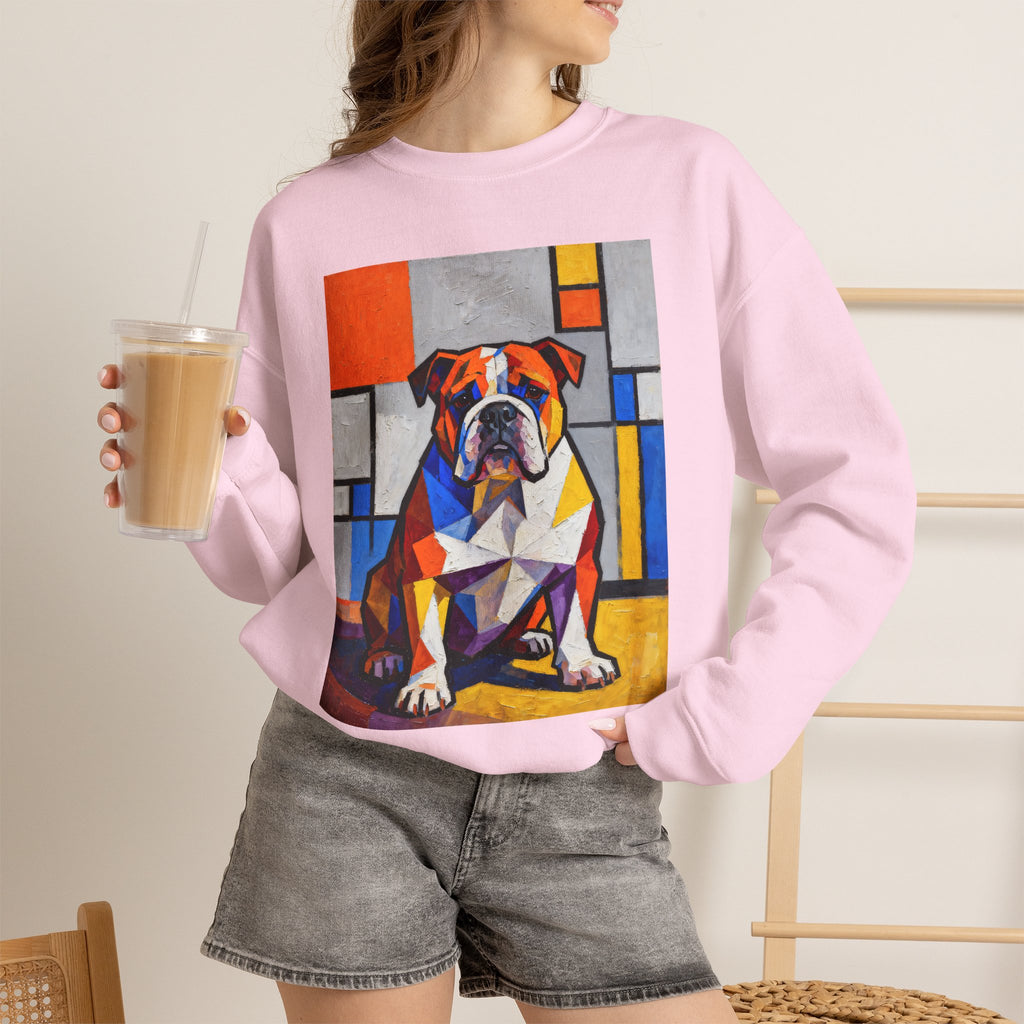 Bulldog Sweatshirt | Living Work of Art Collection | Cubist Style