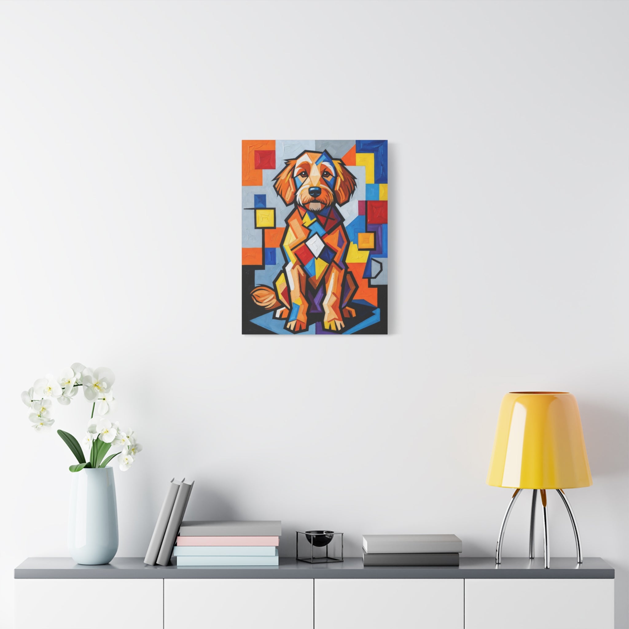Goldendoodle Canvas Wall Art | Living Work of Art Collection | Cubist Style Print