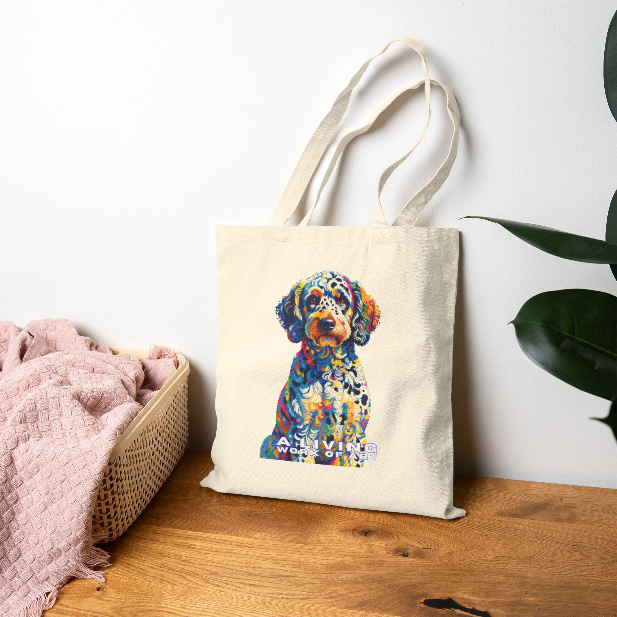 Labradoodle Tote Bag | Living Work of Art Collection | Pointillism Style