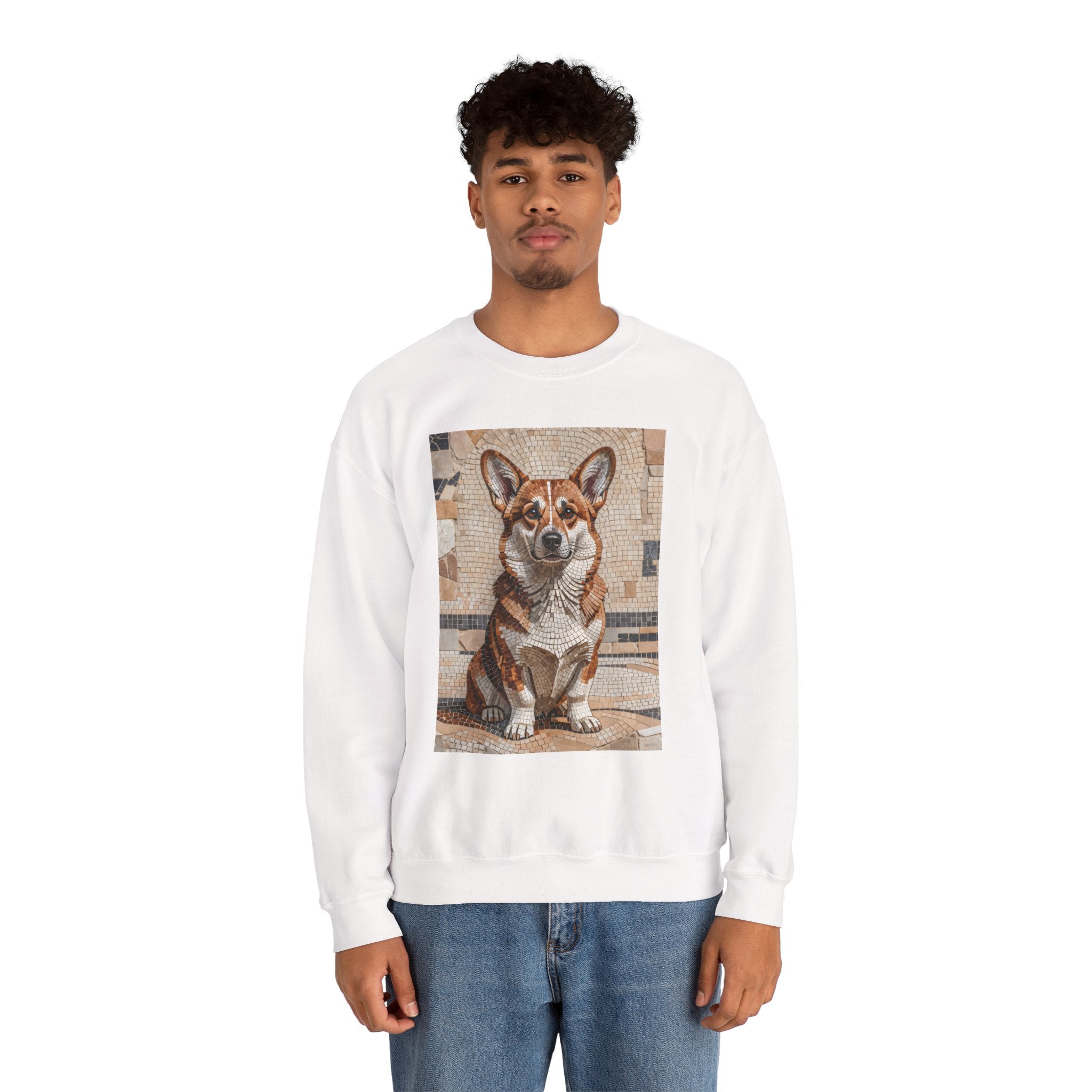 Corgi Sweatshirt | Living Work of Art Collection | Mosaic Style