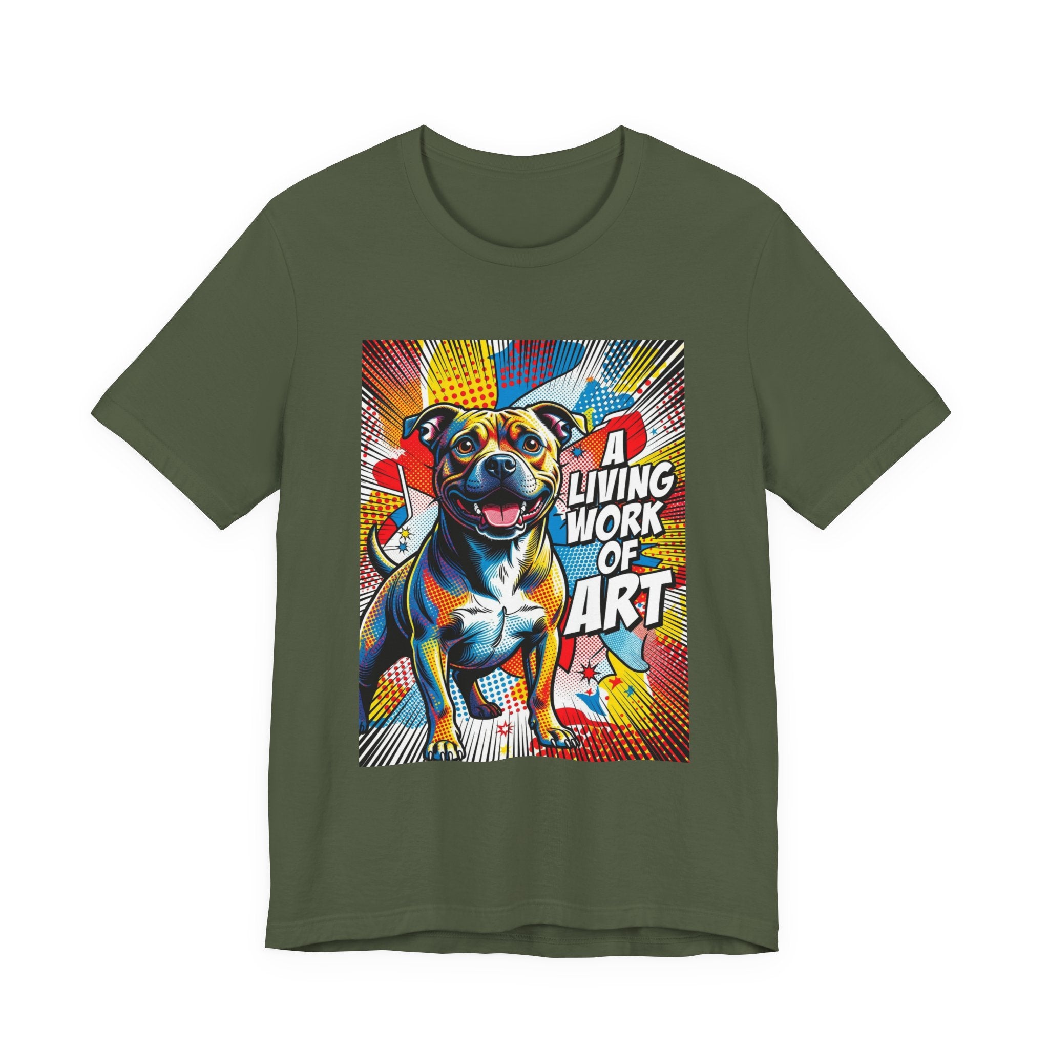 Staffordshire Bull Terrier T Shirt | Living Work of Art Collection | Pop Art