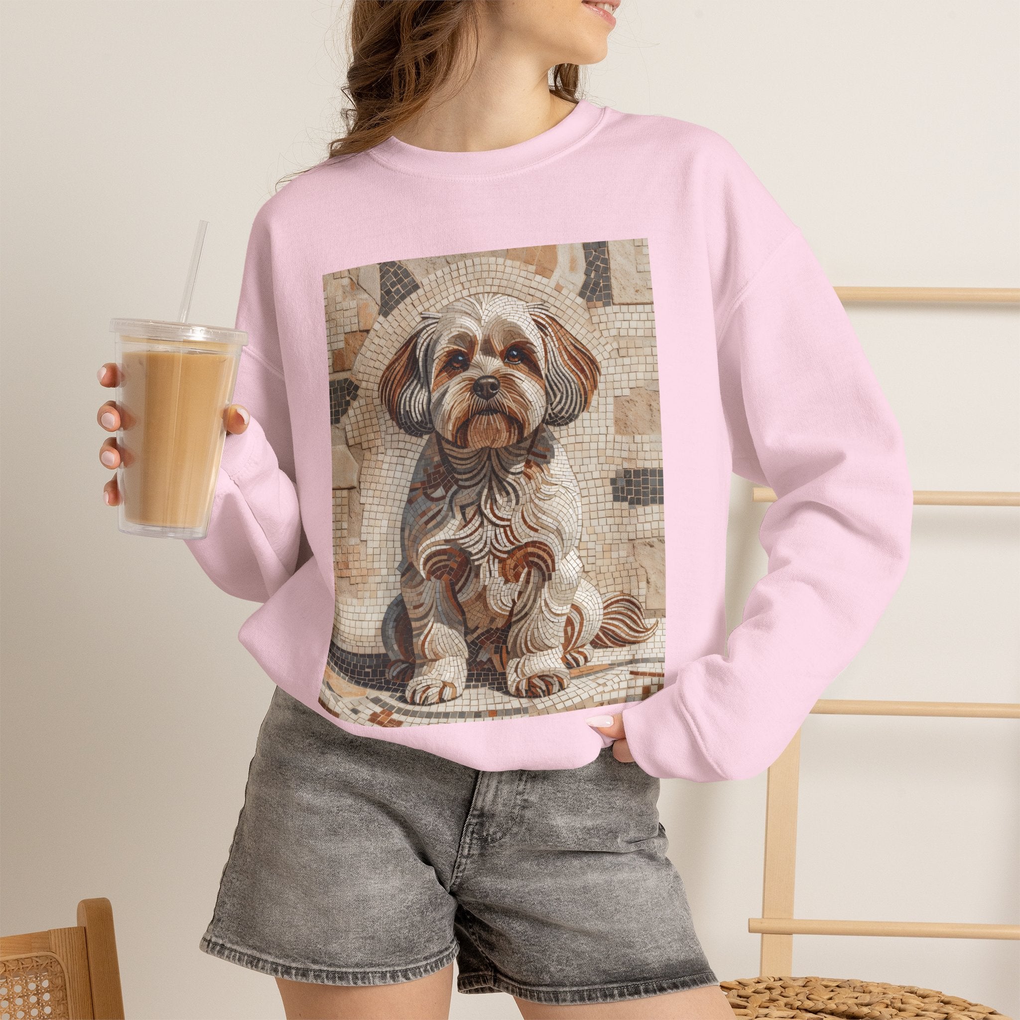 Shih-Poo Sweatshirt | Living Work of Art Collection | Mosaic Style