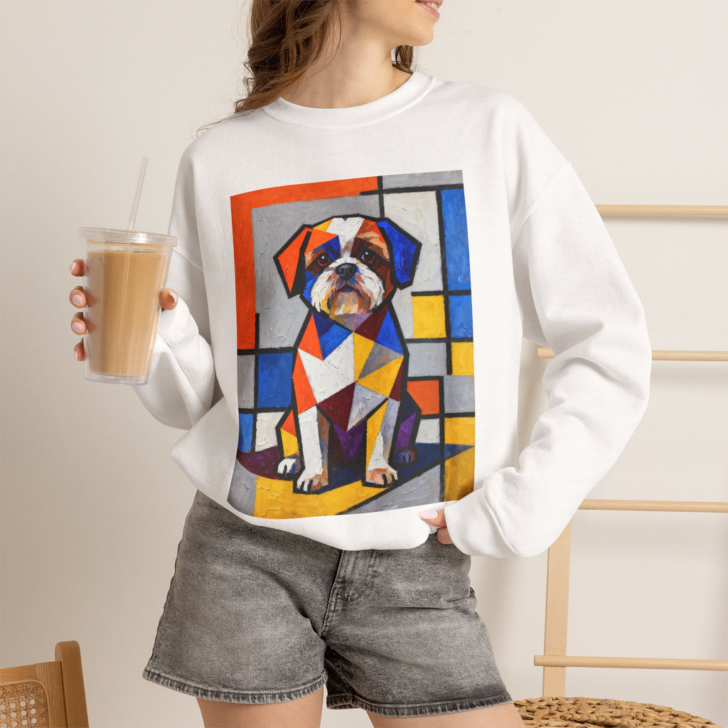 Shih Tzu Sweatshirt | Living Work of Art Collection | Cubist Style