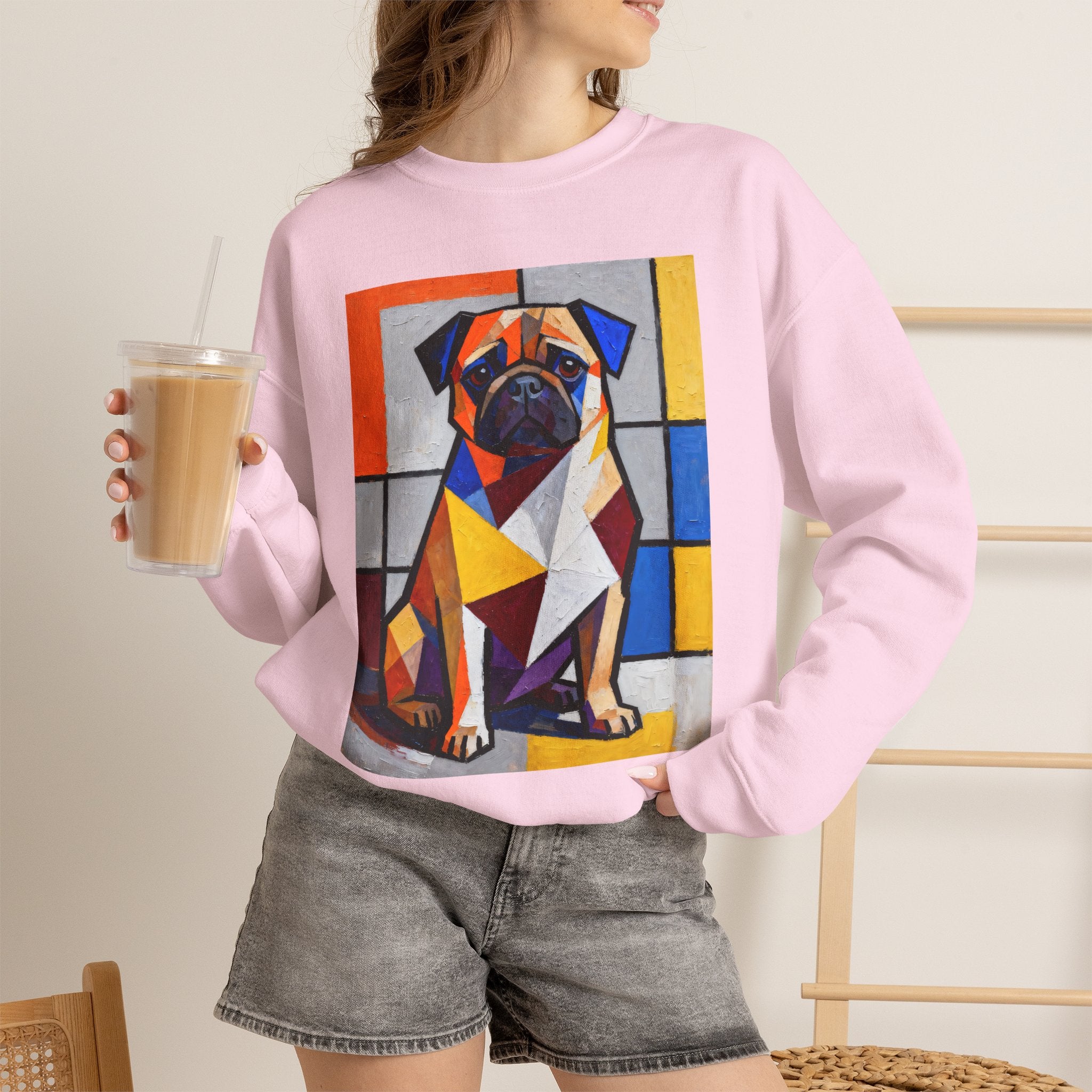 Pug Sweatshirt | Living Work of Art Collection | Cubist Style