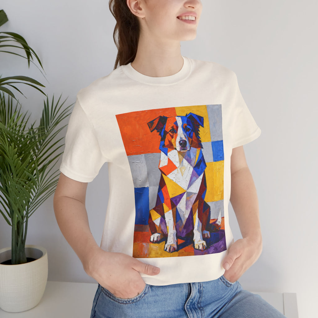 Australian Shepherd T Shirt | Living Work of Art Collection | Cubist Style