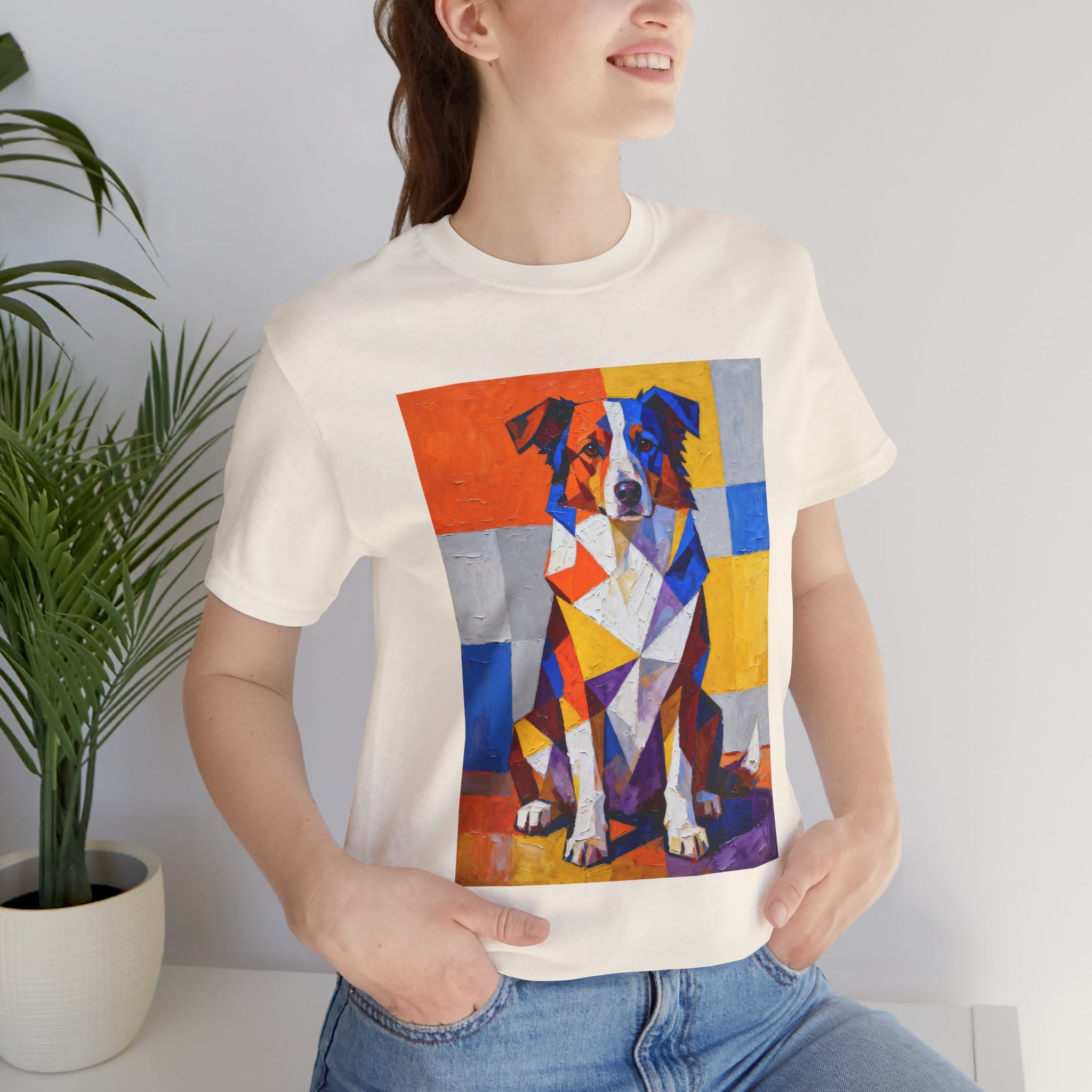 Australian Shepherd T Shirt | Living Work of Art Collection | Cubist Style