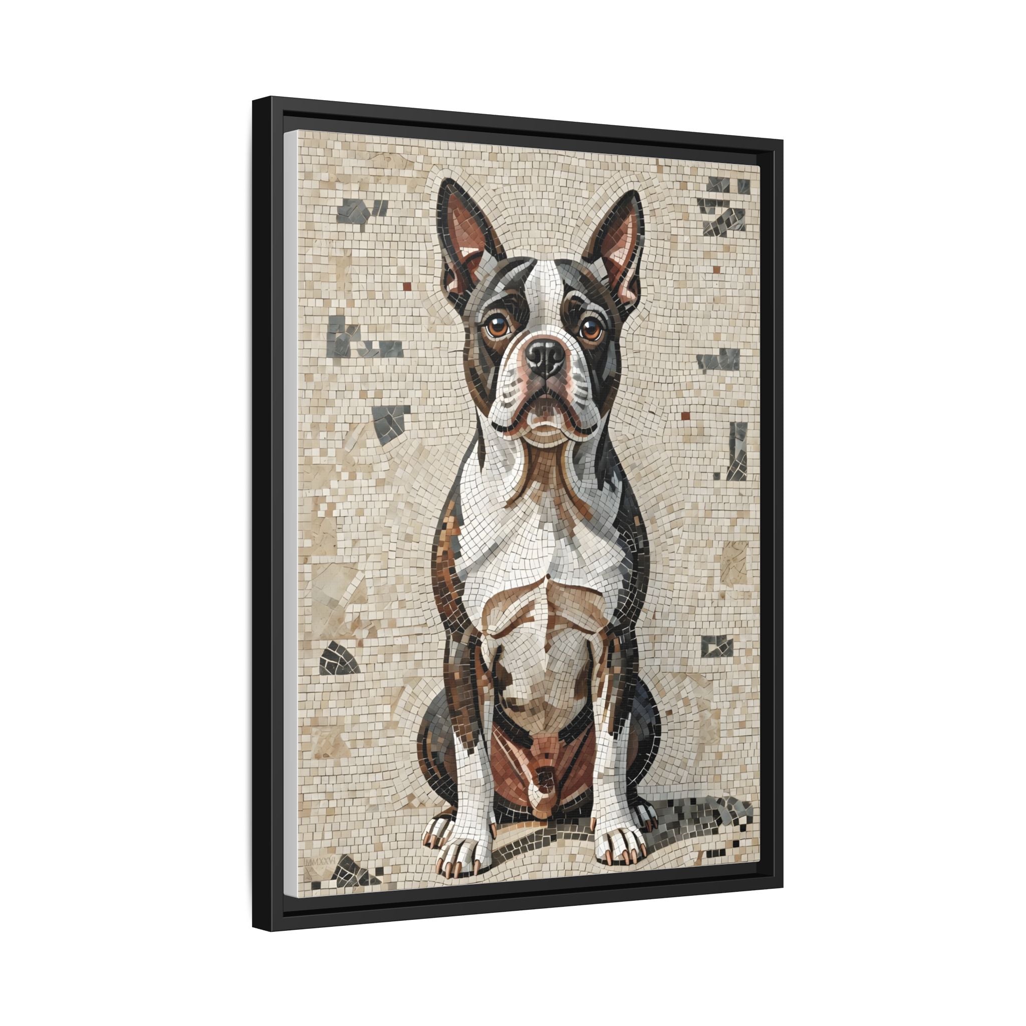 Boston Terrier Canvas Wall Art | Living Work of Art Collection | Mosaic Style Print