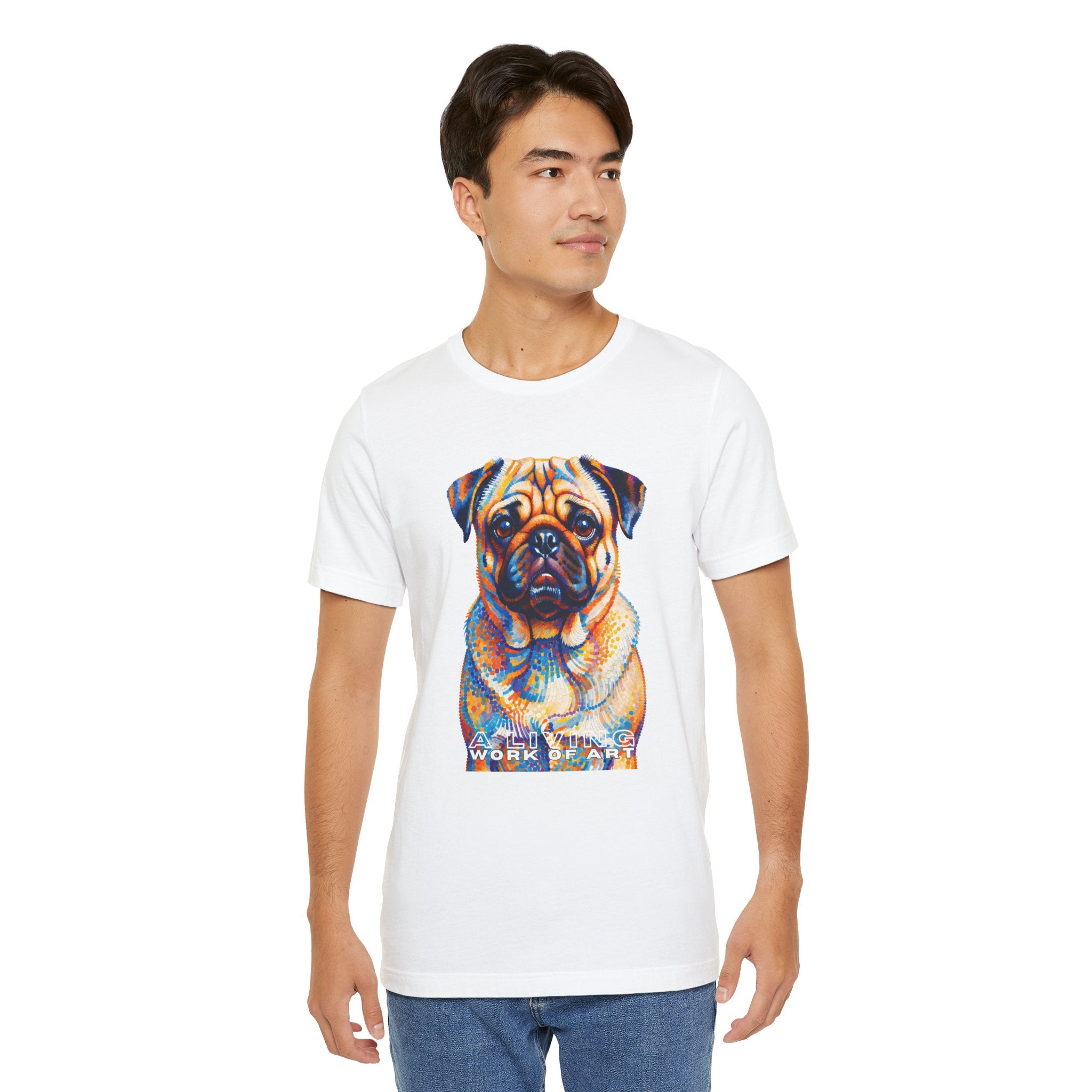 Pug T Shirt | Living Work of Art Collection | Pointillism Style
