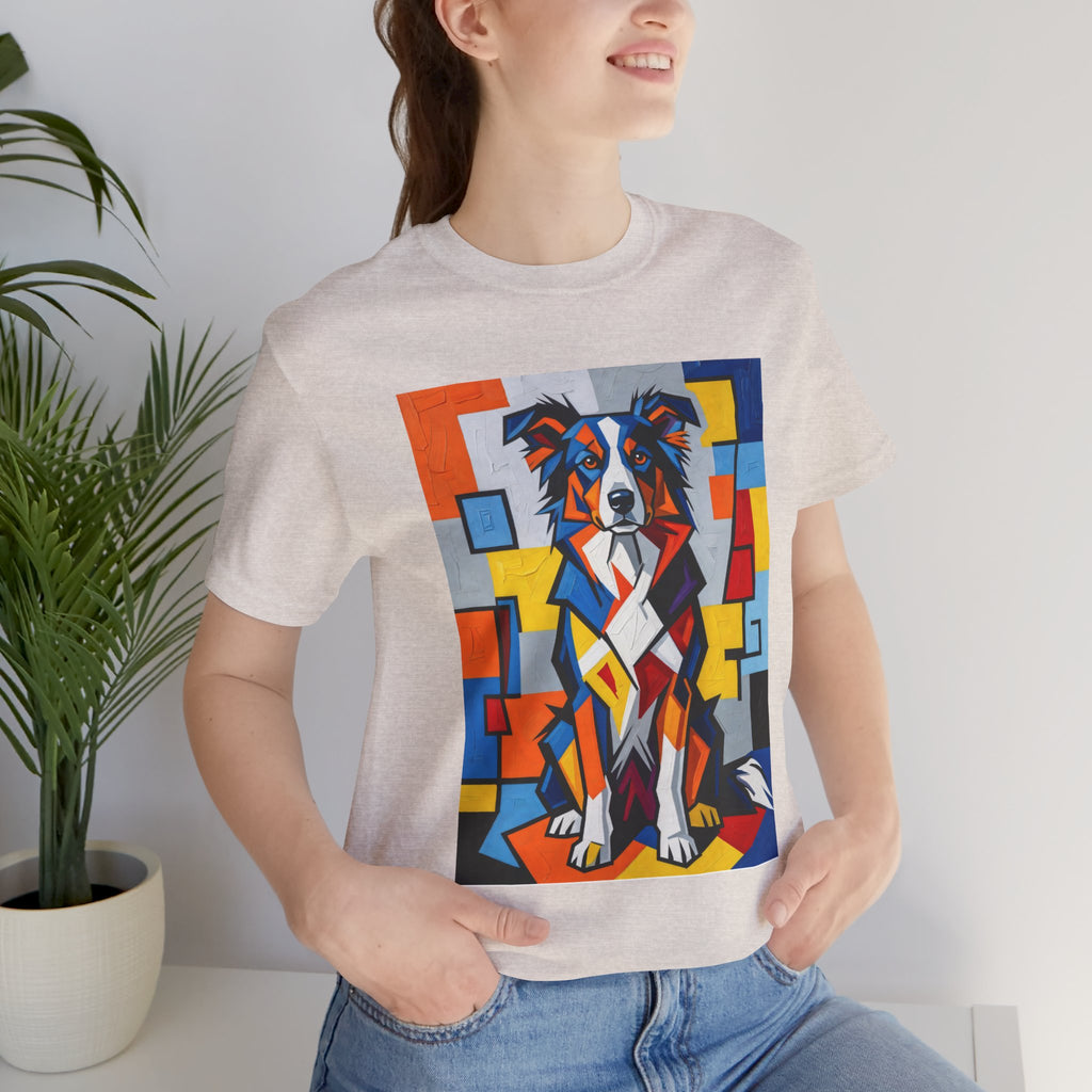 Border Collie T Shirt | Living Work of Art Collection | Cubist Style