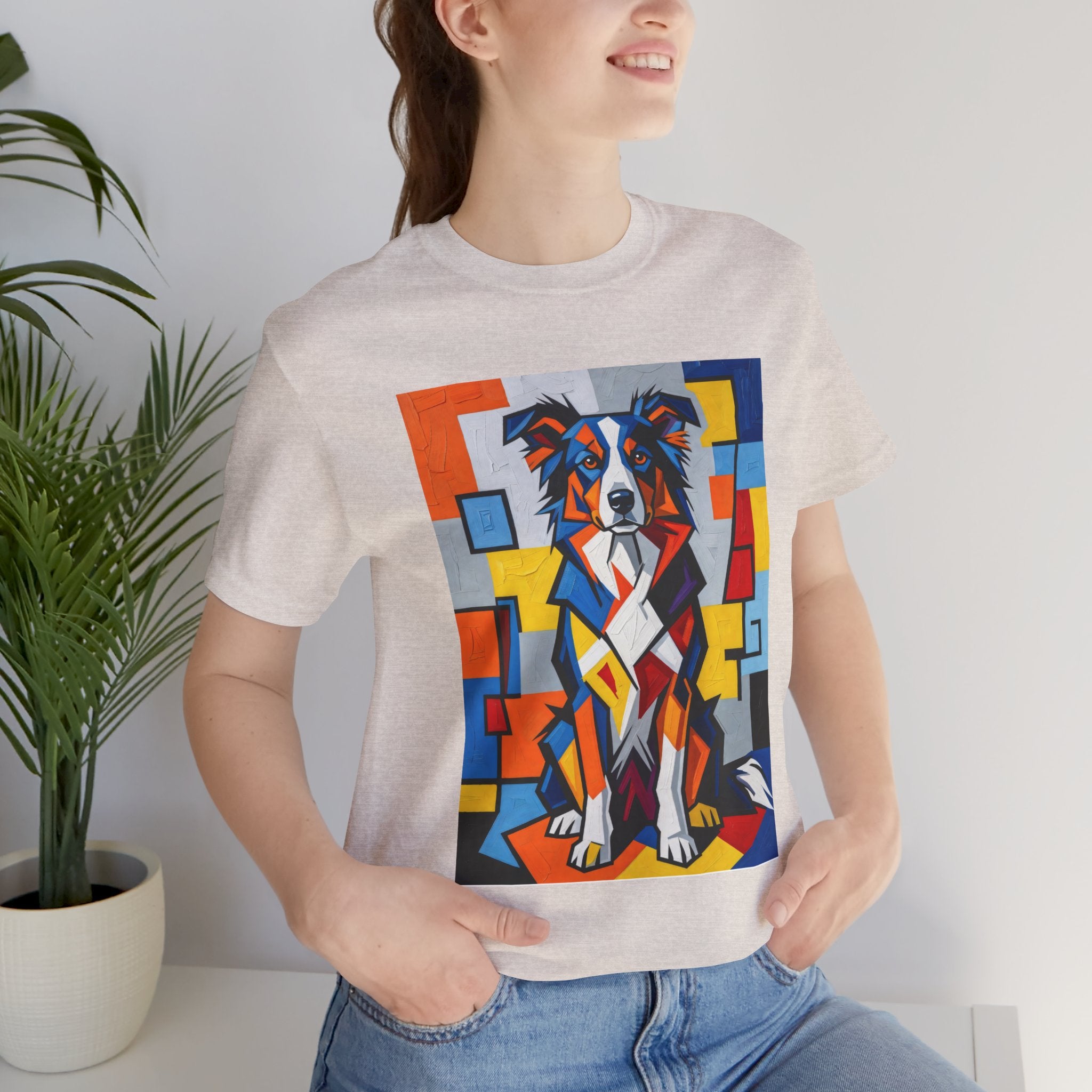 Border Collie T Shirt | Living Work of Art Collection | Cubist Style