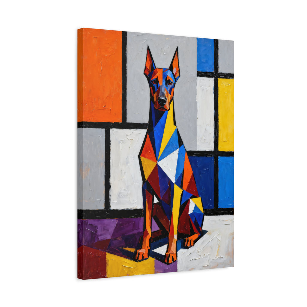 Doberman Pinscher Canvas Wall Art | Living Work of Art Collection | Cubist Style Print