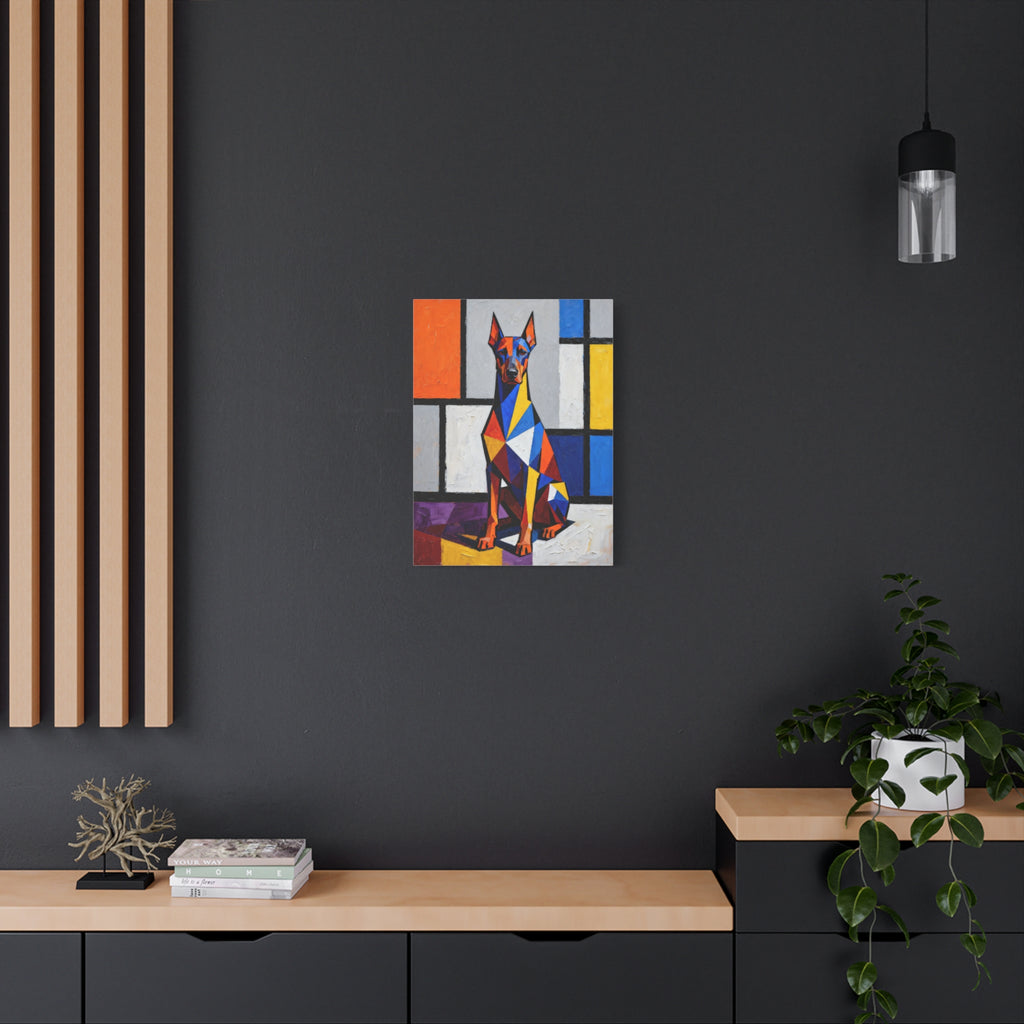Doberman Pinscher Canvas Wall Art | Living Work of Art Collection | Cubist Style Print