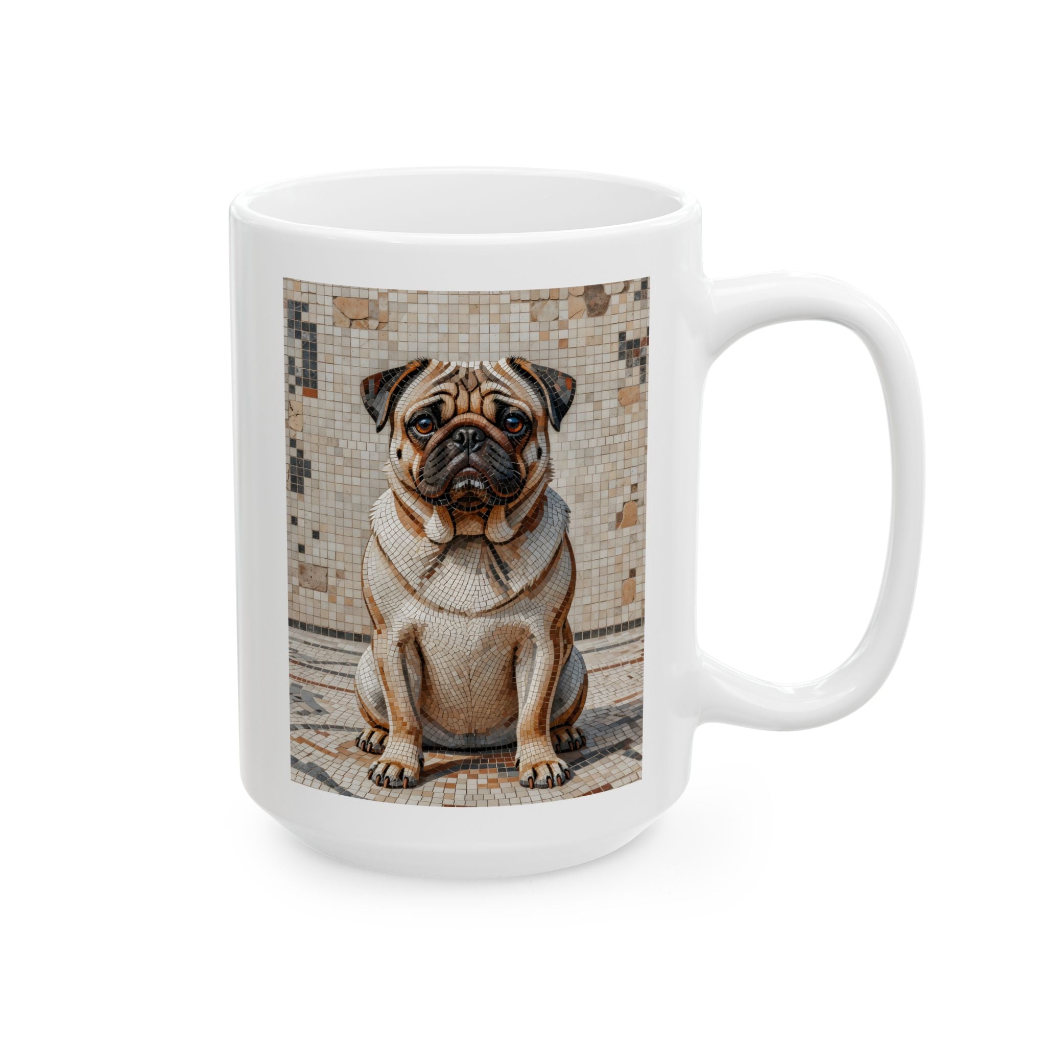 Pug Coffee Mug | Living Work of Art Collection | Mosaic Style