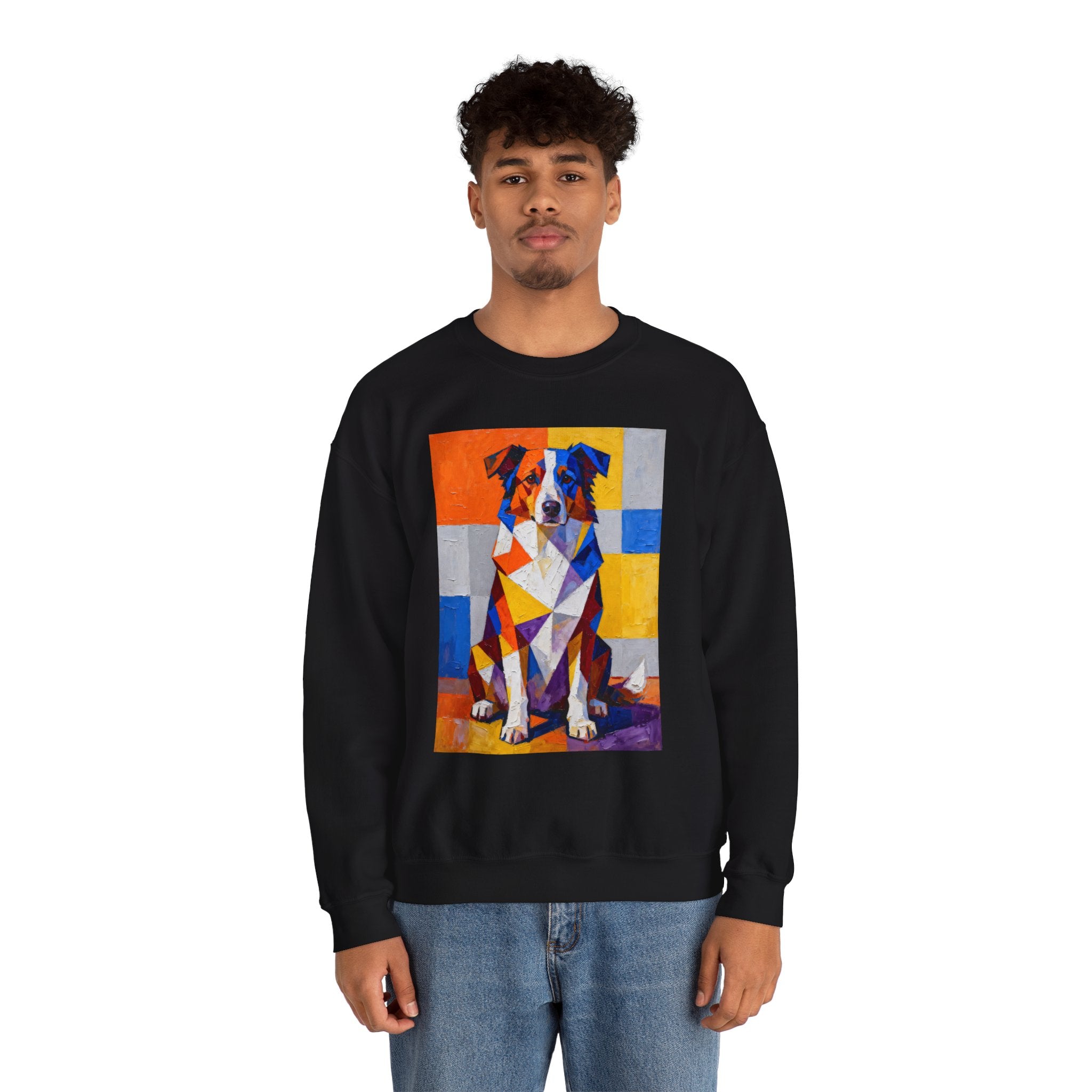 Australian Shepherd Sweatshirt | Living Work of Art Collection | Cubist Style