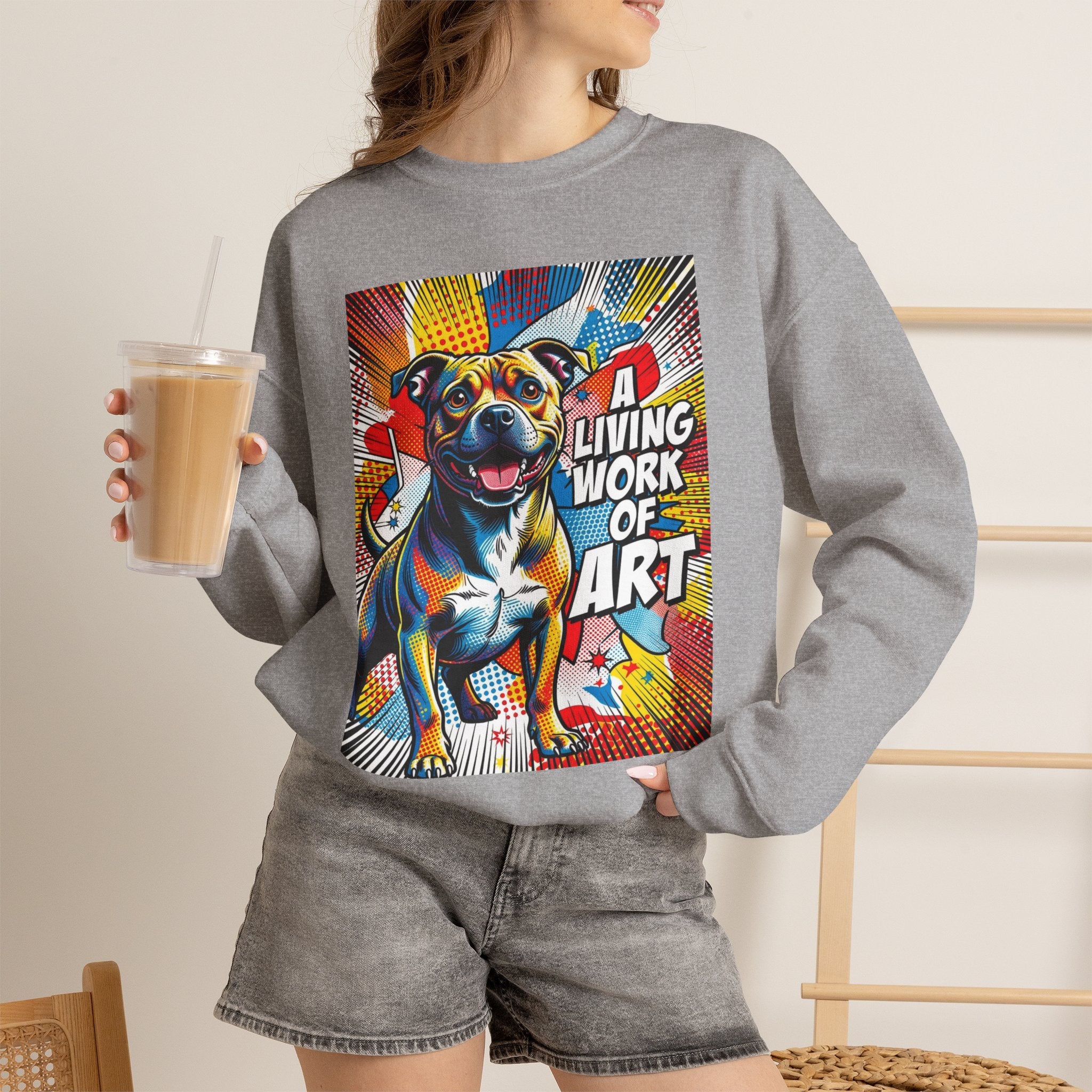 Staffordshire Bull Terrier Sweatshirt | Living Work of Art Collection | Pop Art