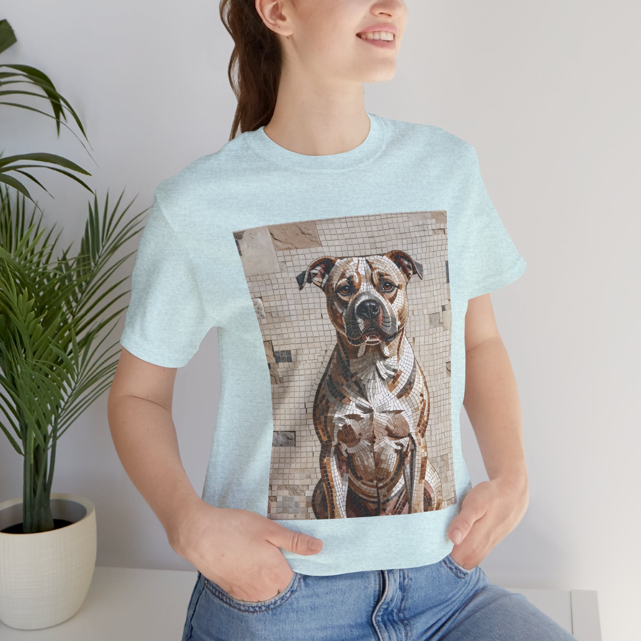Staffordshire Bull Terrier T Shirt | Living Work of Art Collection | Mosaic Style