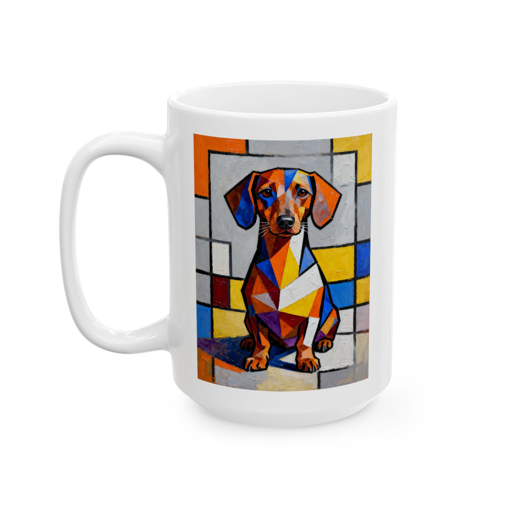 Dachshund Mug | Living Work of Art Collection | Cubist Style