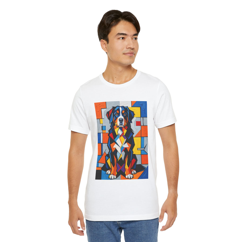 Bernese Mountain Dog T Shirt | Living Work of Art Collection | Cubist Style